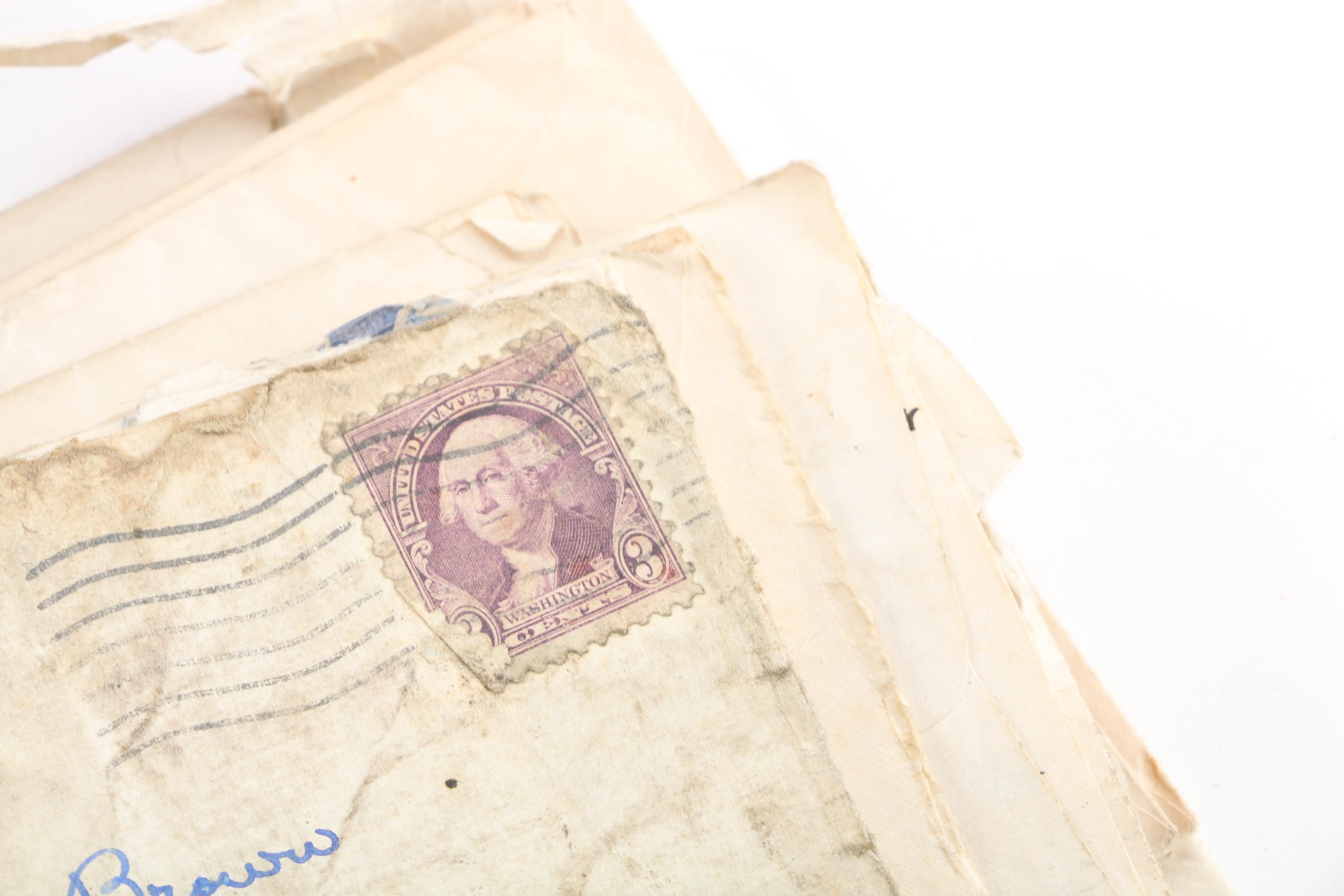1930s Handwritten Letters With Envelopes and Cancelled Stamps