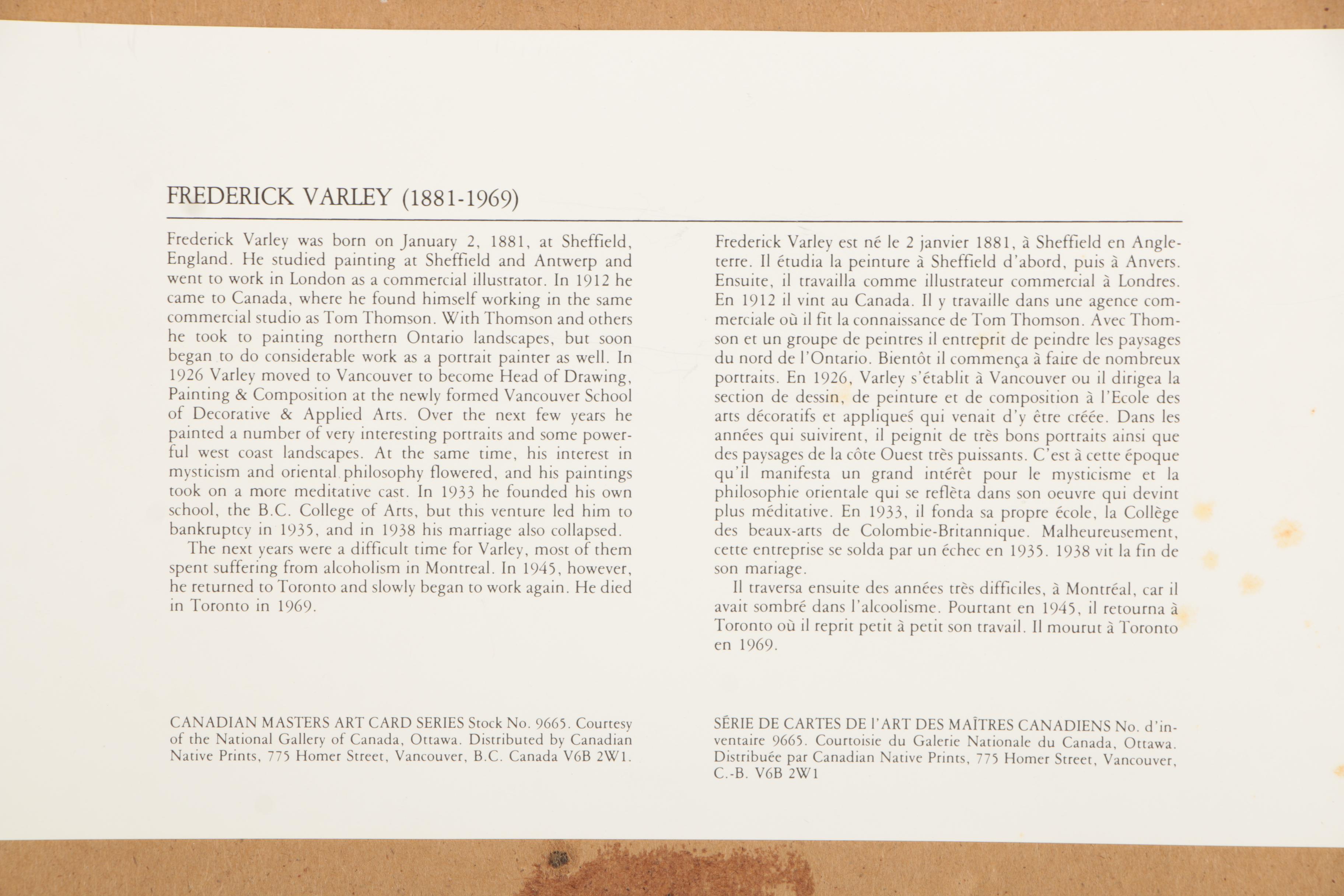 After Frederick Varley Offset Lithograph Print "Stormy Weather"