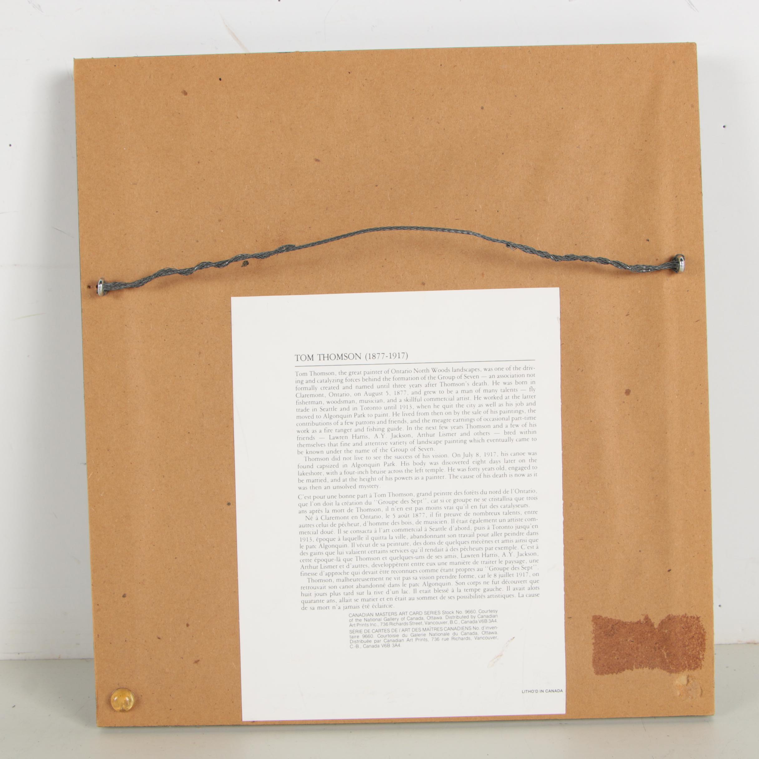 After Tom Thomson Offset Lithograph Print "Northern River"