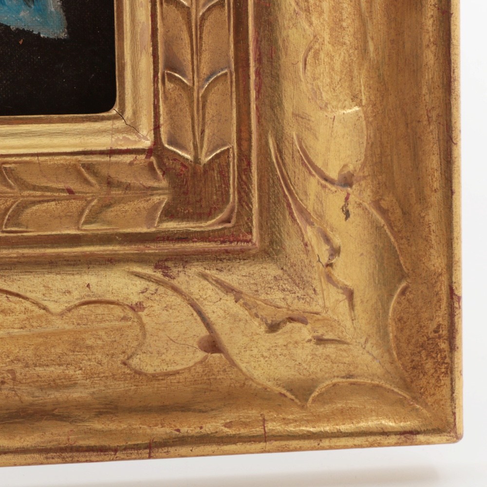 Henry Gasser Oil Painting on Canvas Board Winter Townscape