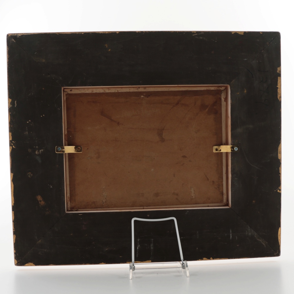 Henry Gasser Oil Painting on Canvas Board Winter Townscape