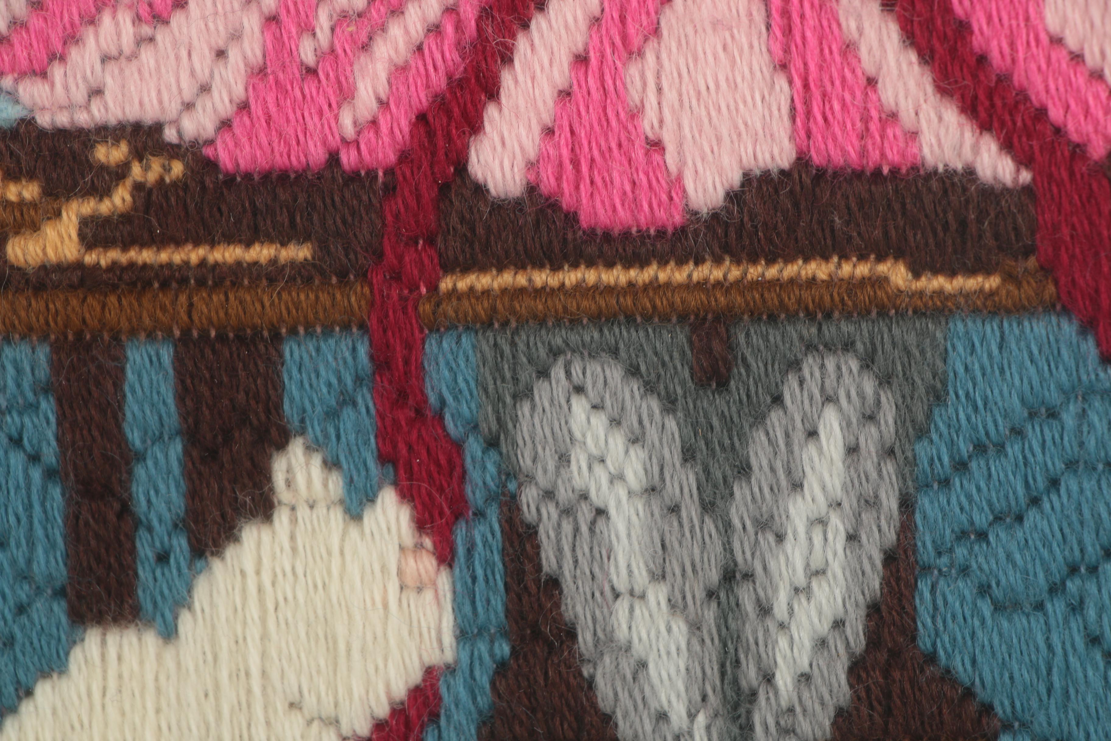 Long-Stitch Needlepoint of a Girl at the Piano