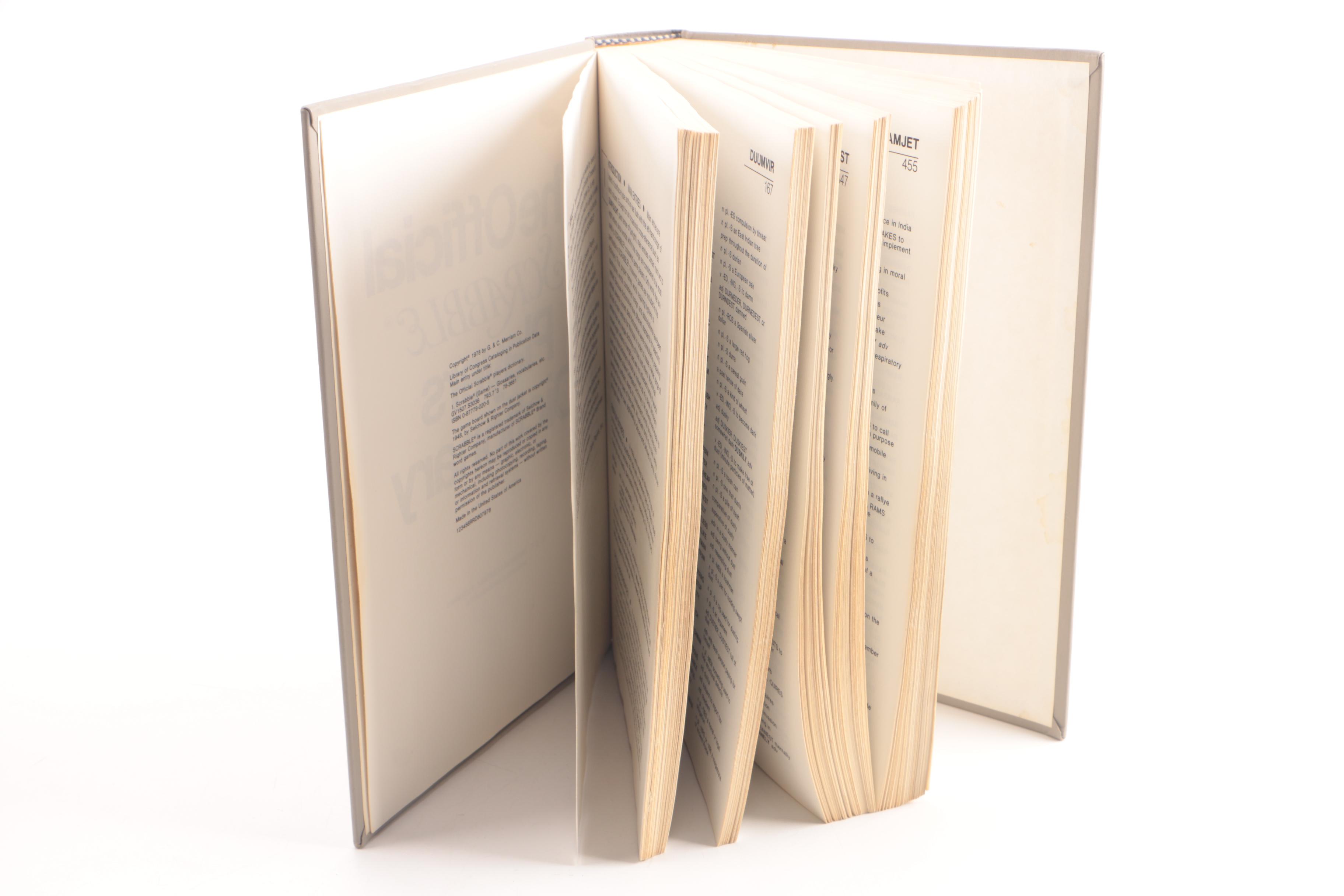 Wood and Leather Scrabble Game Board with Player Dictionary