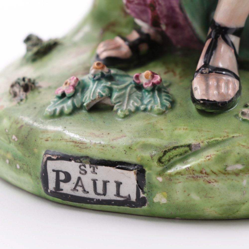 Early Staffordshire "St. Peter" and "St. Paul" Figures, Marked Walton