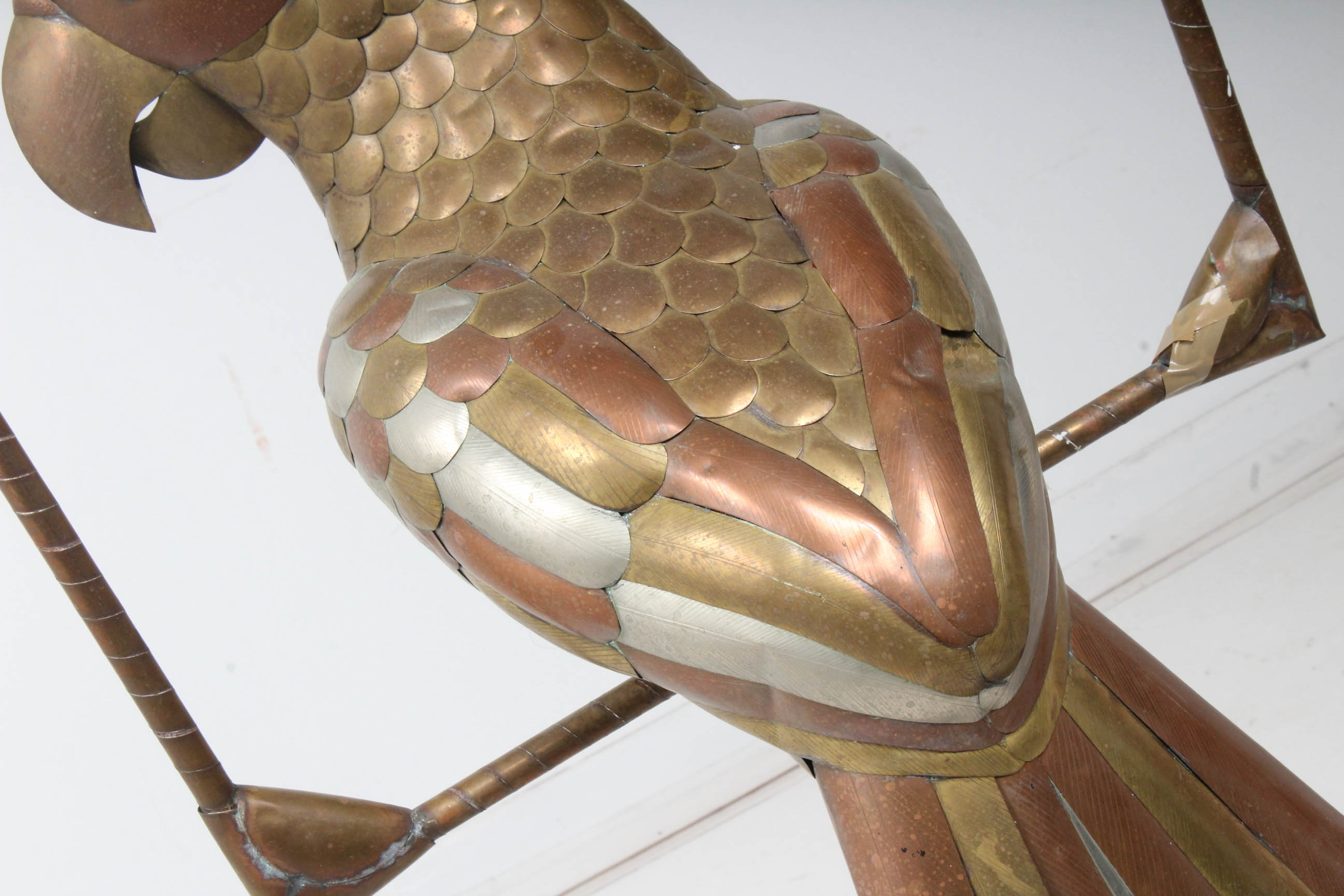 Sergio Bustamante Brass And Copper Bird Sculpture