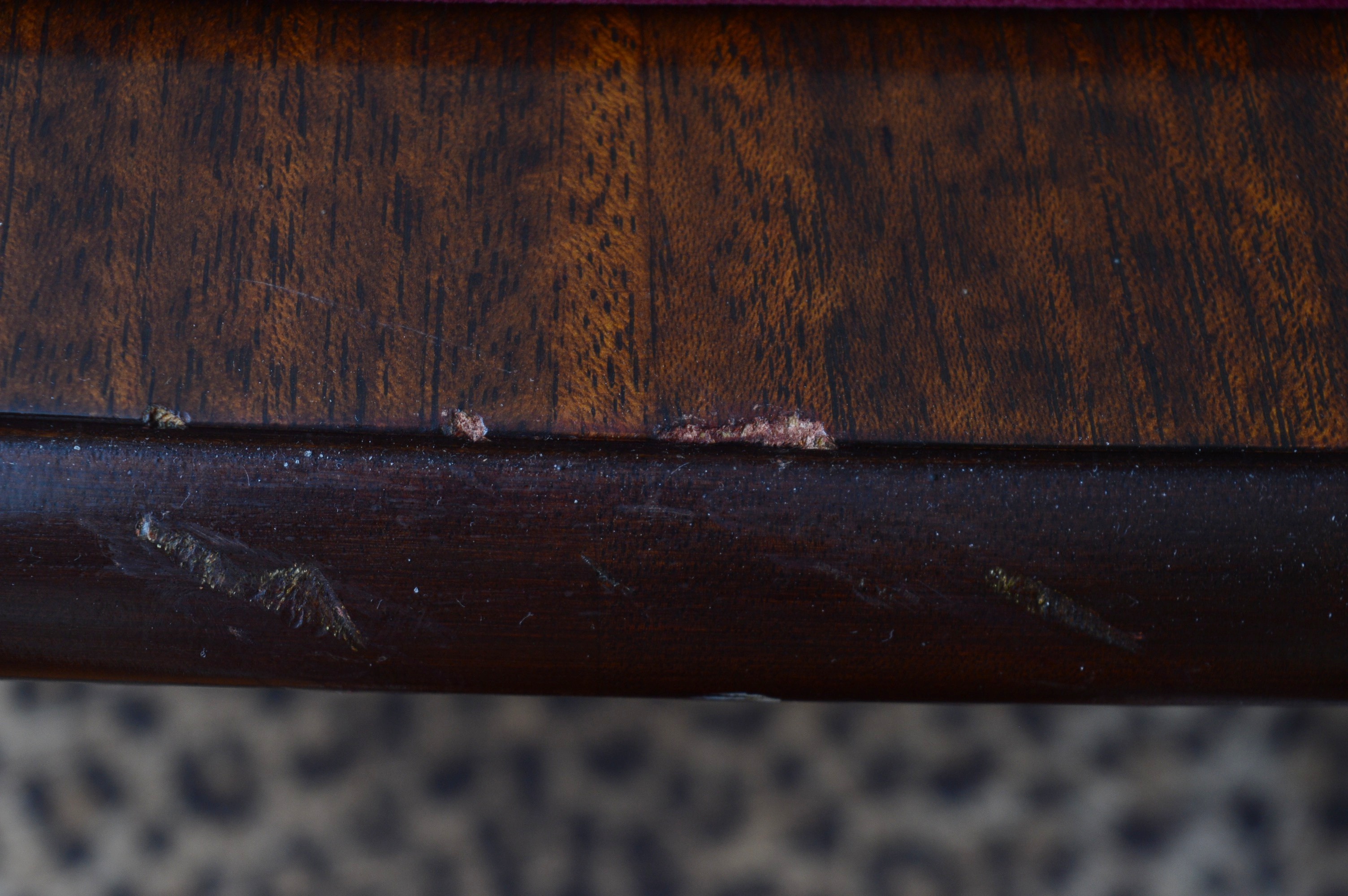 Oval Queen Anne Style Mahogany Dining Table and Six Chairs