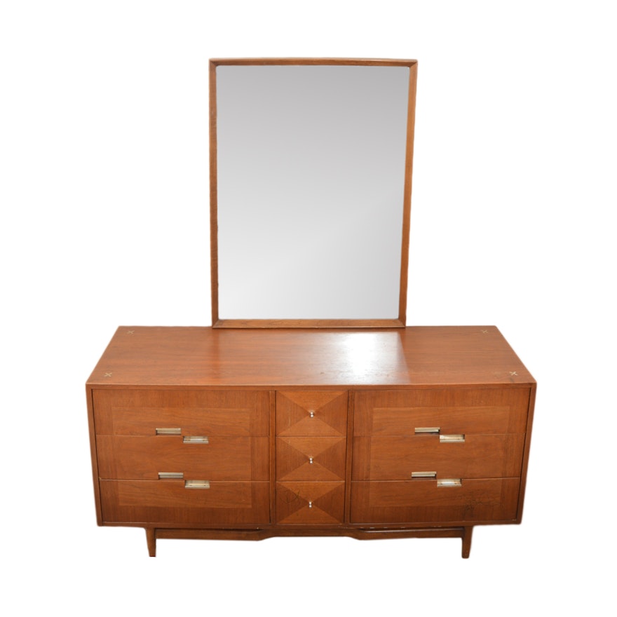 Mid Century Modern Walnut Dresser by American of Martinsville
