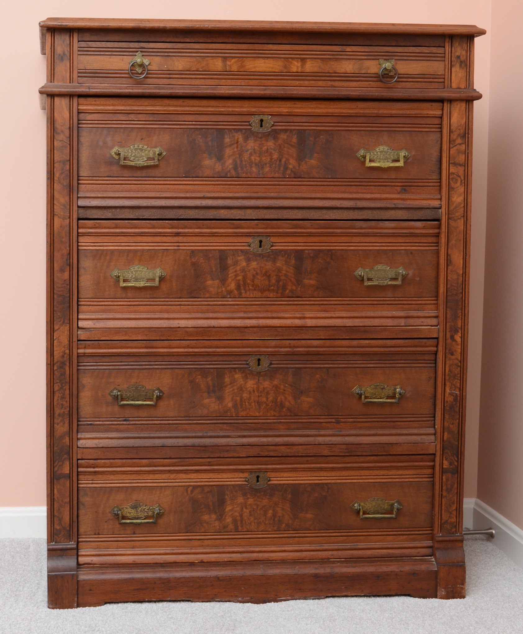 Antique Victorian Eastlake Style Gentleman's Chest