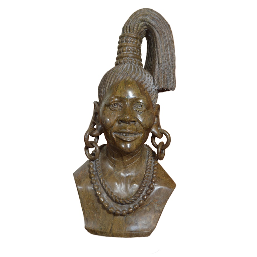 Sailas Makumba Carved Female Bust