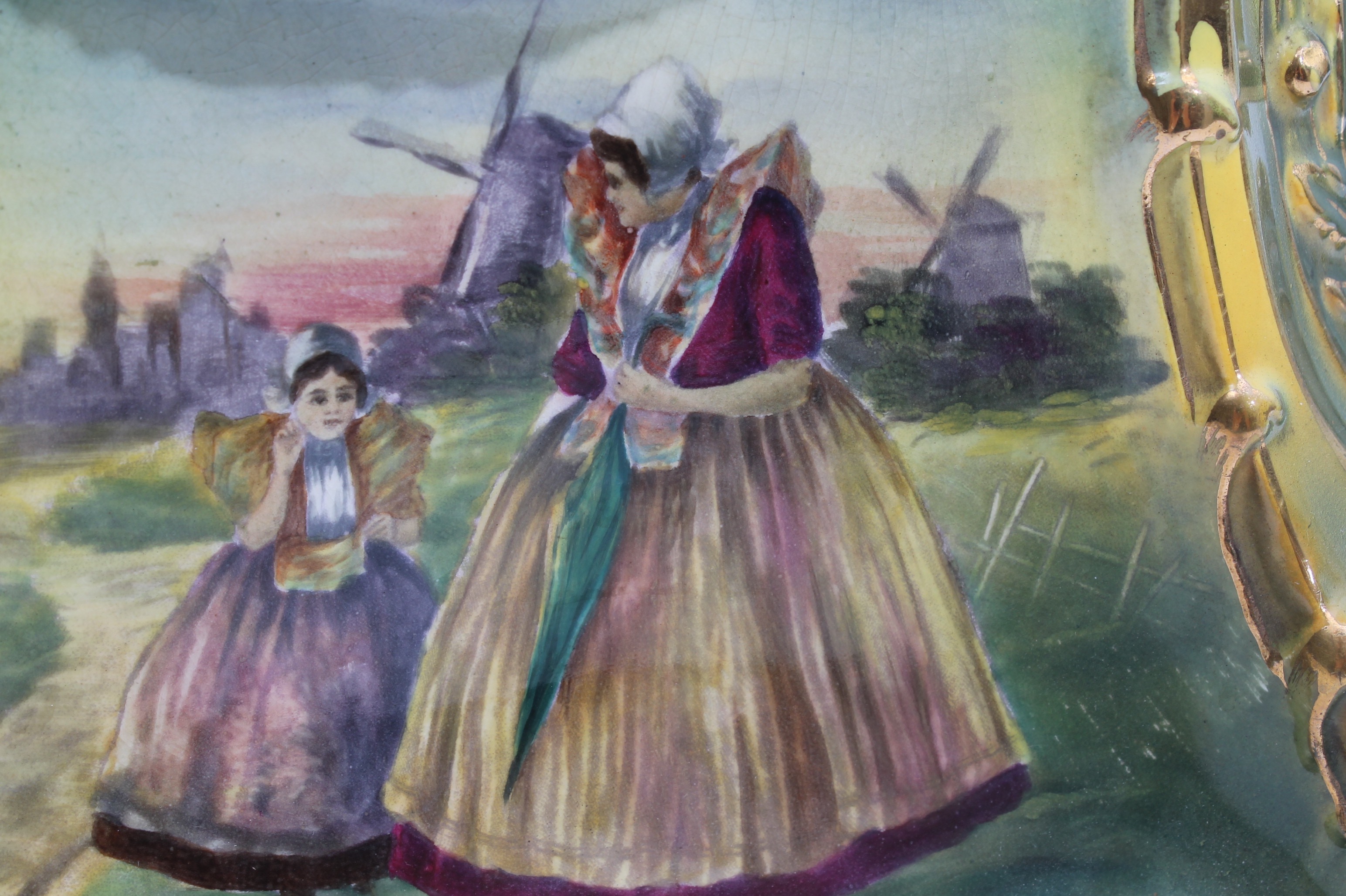 Antique Ansonia "La Layon" Porcelain Mantle Clock