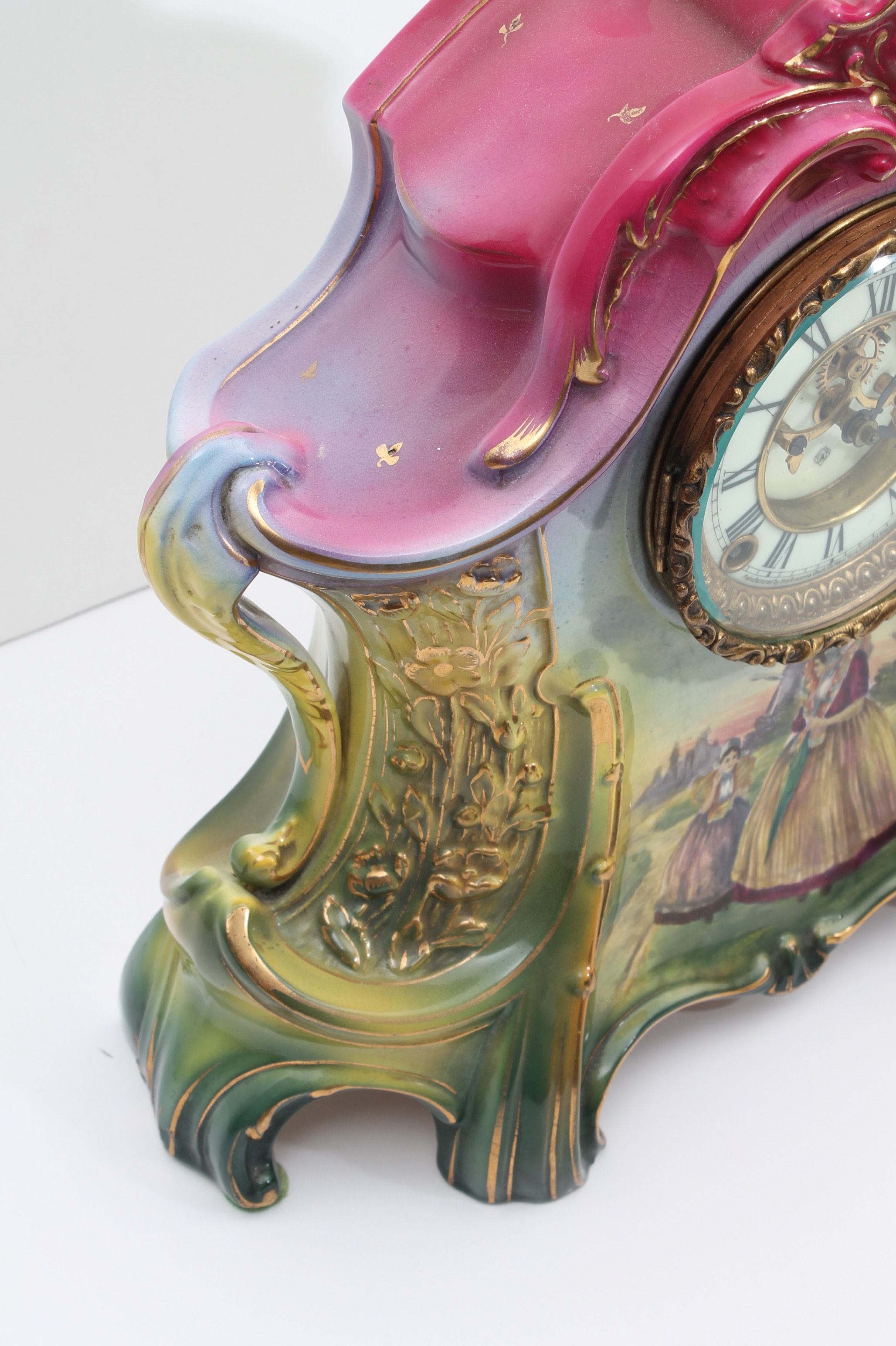 Antique Ansonia "La Layon" Porcelain Mantle Clock