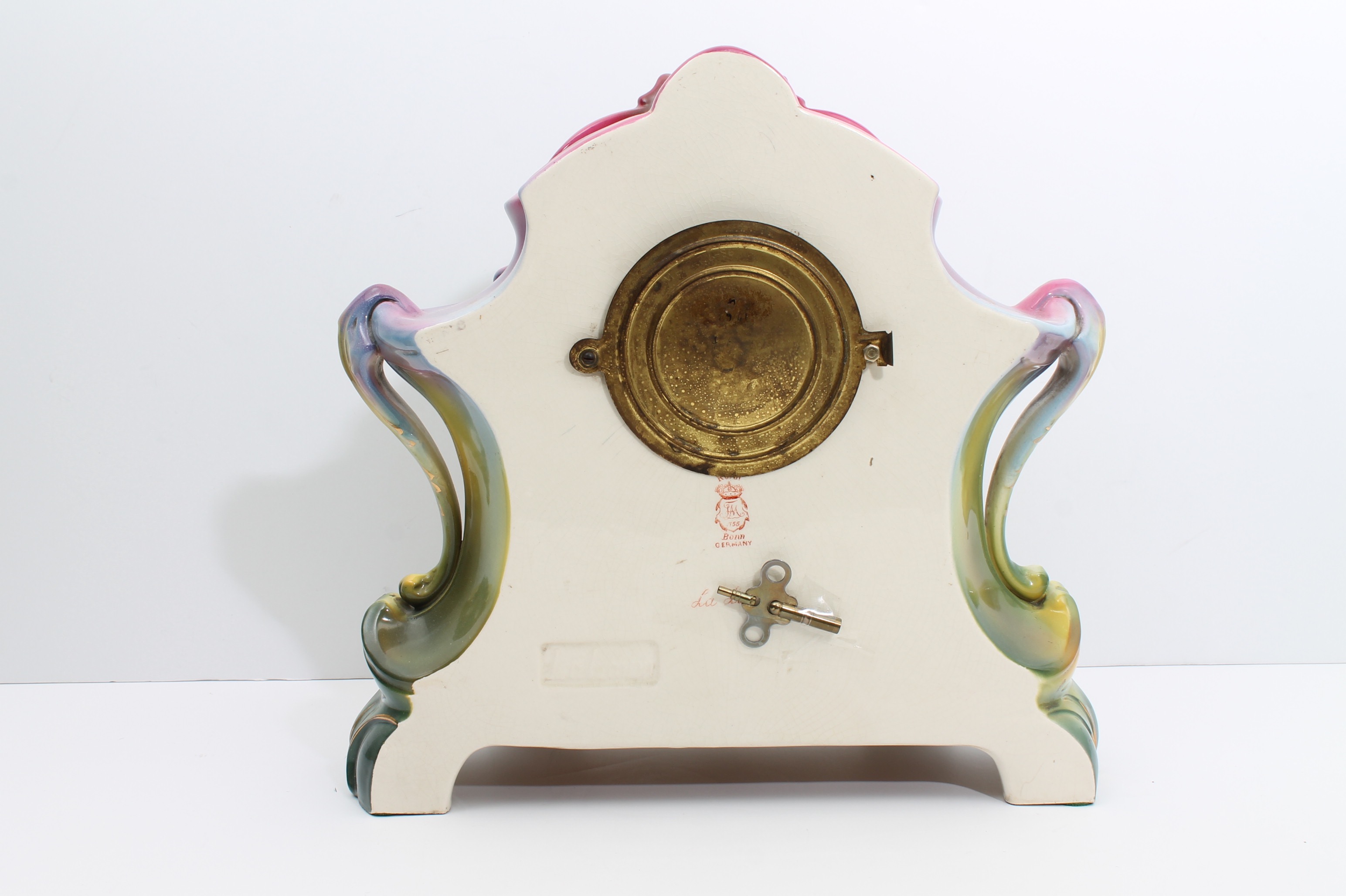 Antique Ansonia "La Layon" Porcelain Mantle Clock