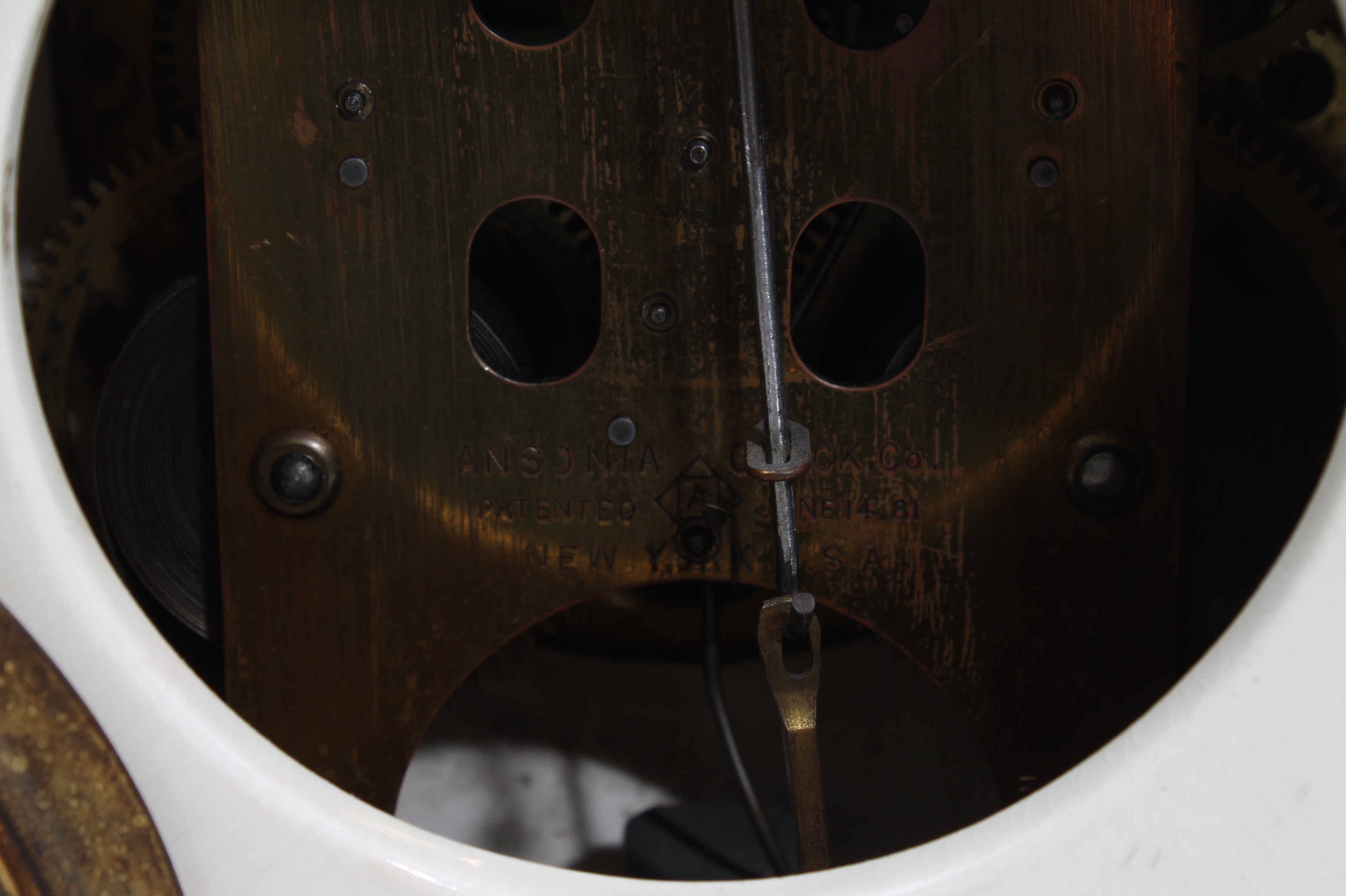 Antique Ansonia "La Layon" Porcelain Mantle Clock