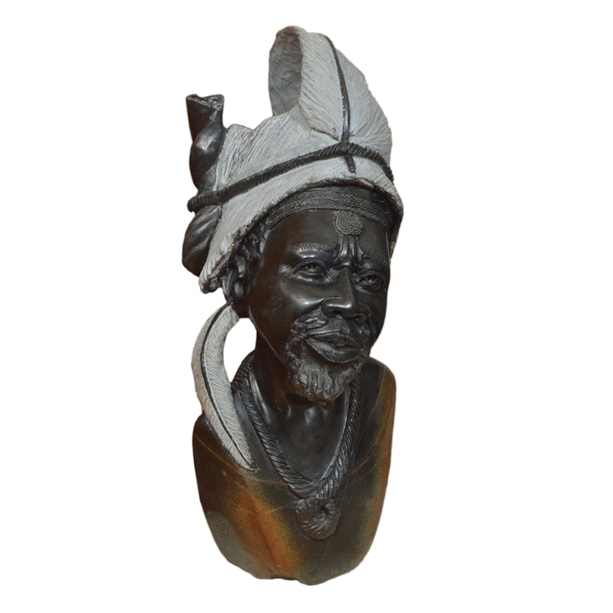 Shama Witty Shona Carved Soapstone Bust