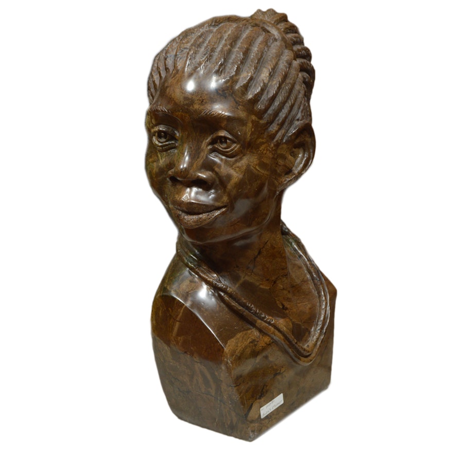 Sailas Makumba Shona Carved Fruit Serpentine Bust