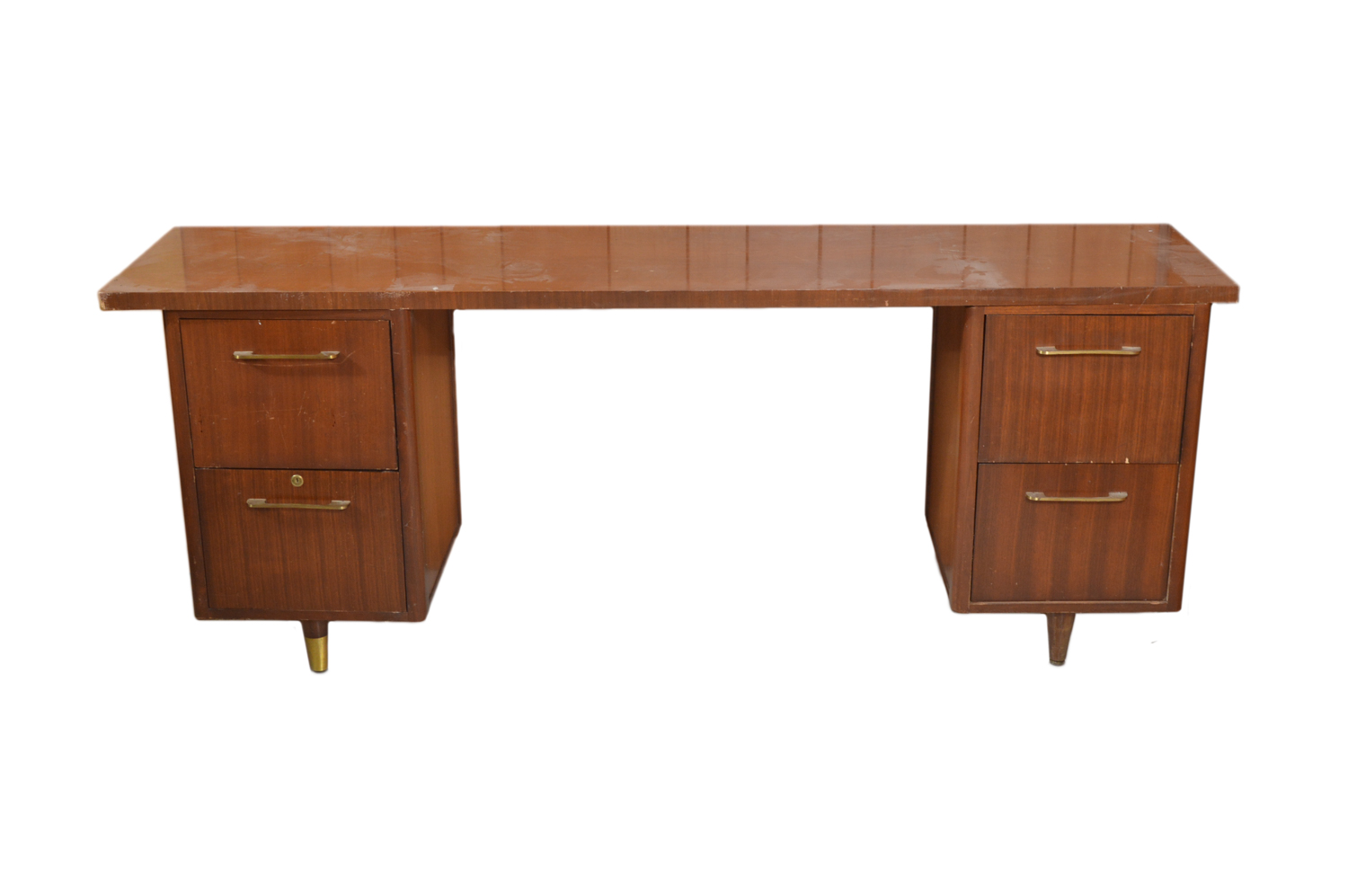 Mid Century Modern Double Pedestal Teak Desk