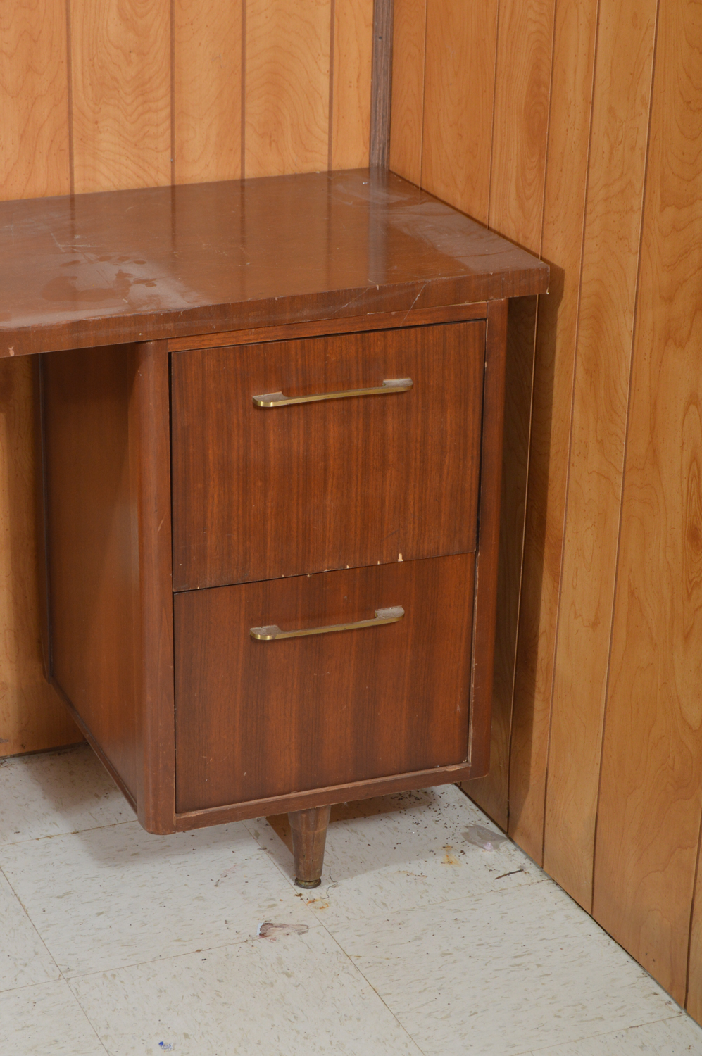 Mid Century Modern Double Pedestal Teak Desk