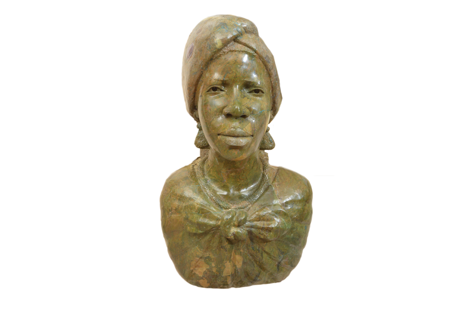 Lazarus Tandi Shona Carved Verdite Stone Sculpture of Mother and Child