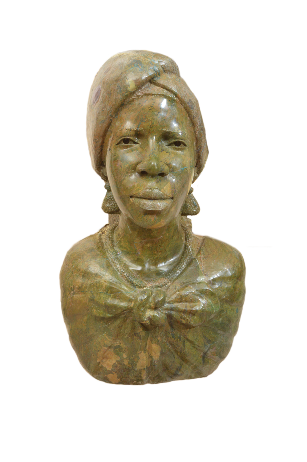 Lazarus Tandi Shona Carved Verdite Stone Sculpture of Mother and Child