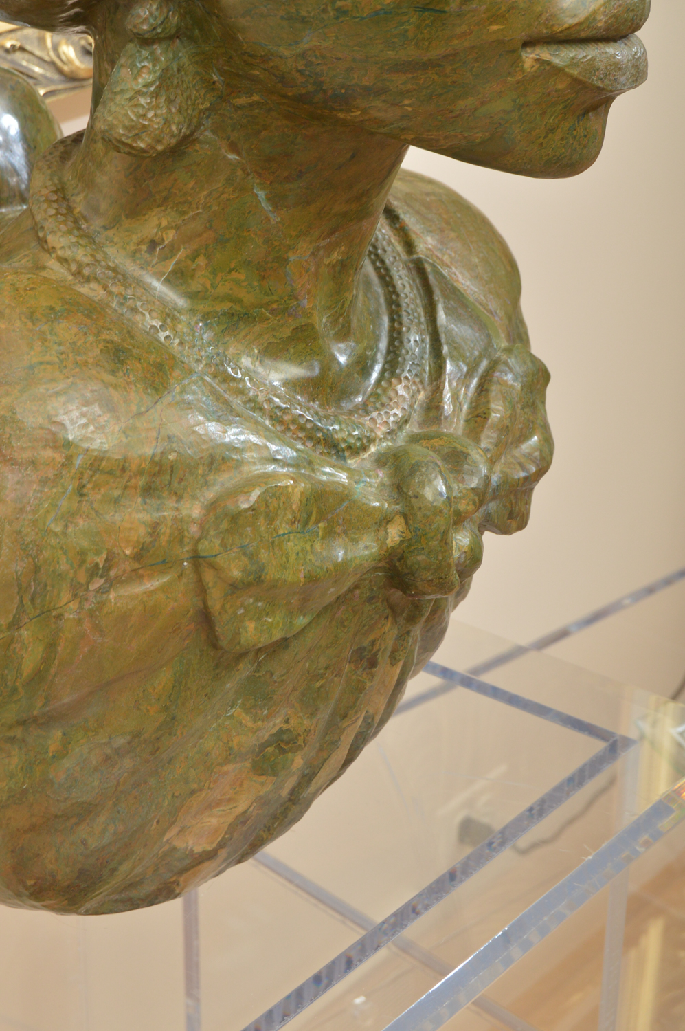 Lazarus Tandi Shona Carved Verdite Stone Sculpture of Mother and Child