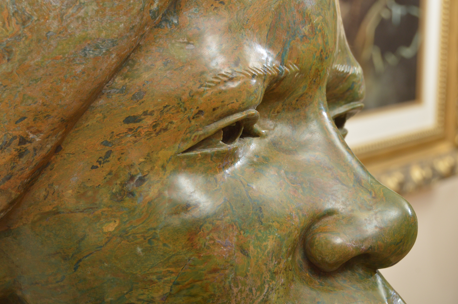 Lazarus Tandi Shona Carved Verdite Stone Sculpture of Mother and Child