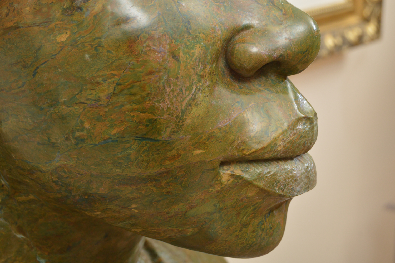 Lazarus Tandi Shona Carved Verdite Stone Sculpture of Mother and Child