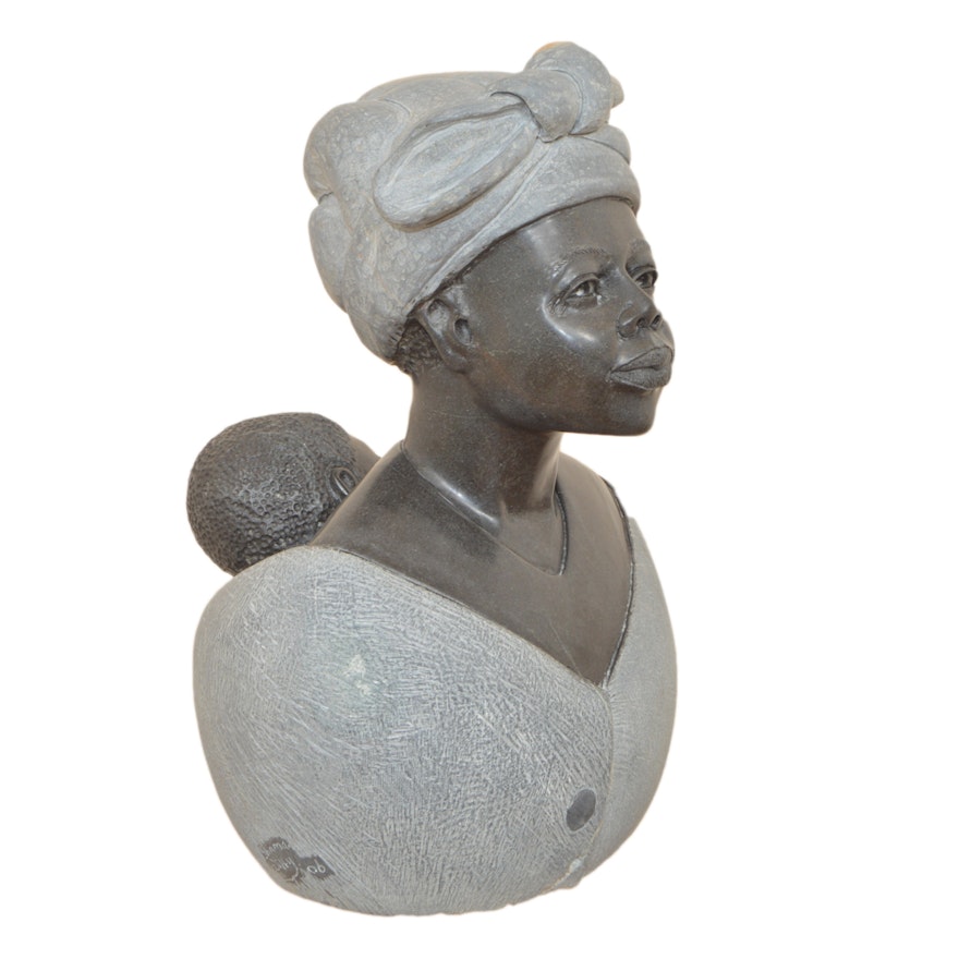 Shama Witty Carved Soapstone Bust