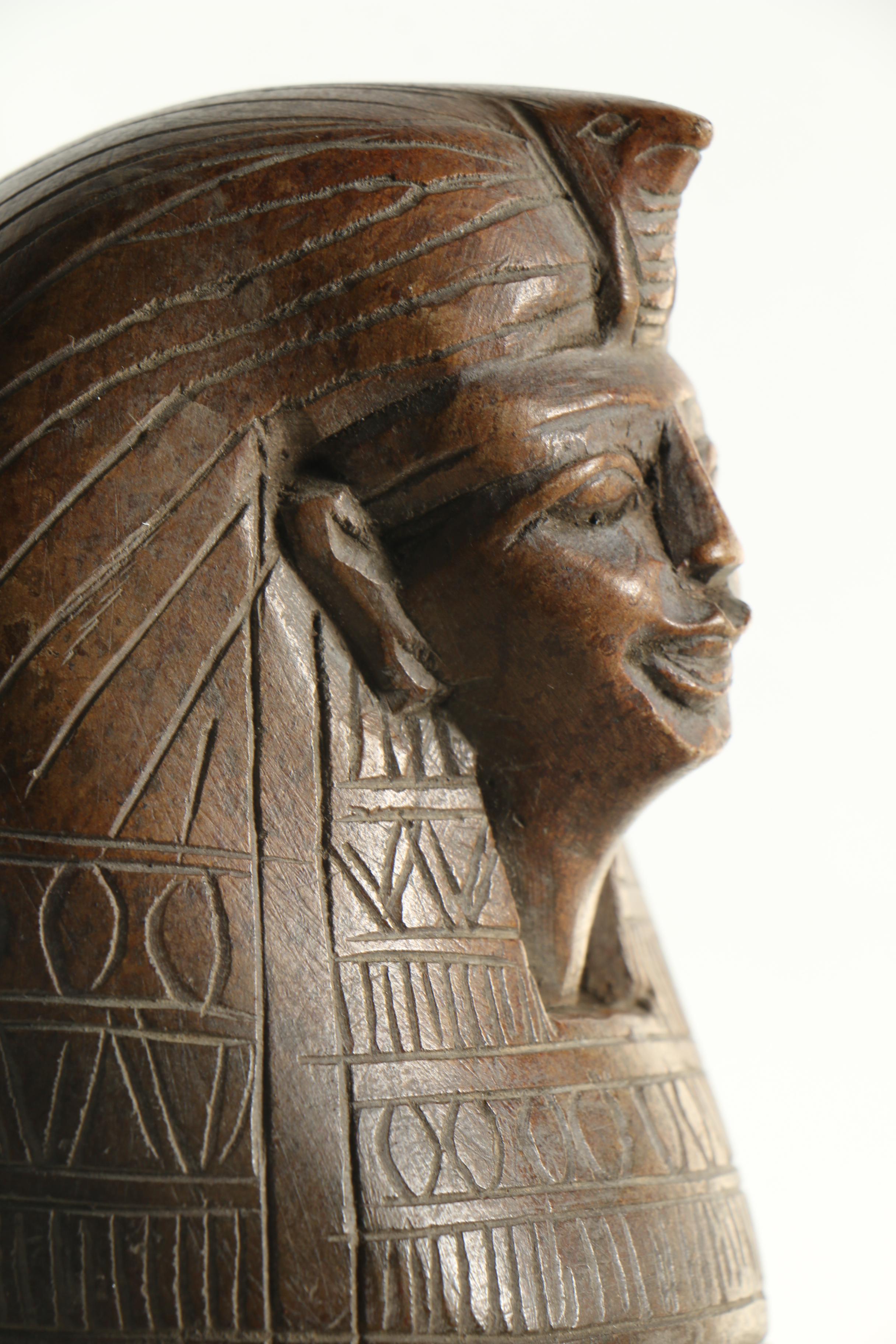 Egyptian Style Earthenware Canopic Form Jar