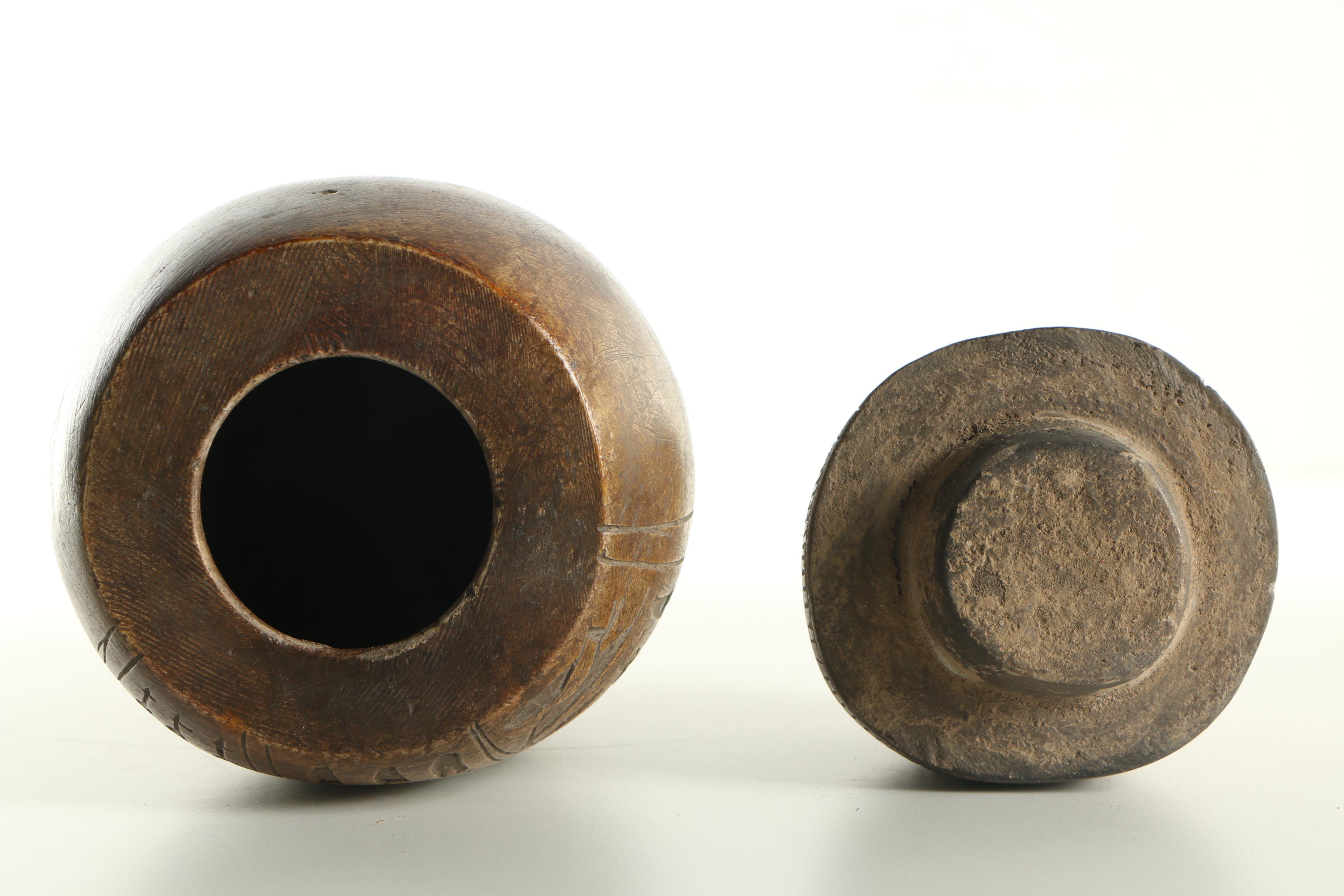 Egyptian Style Earthenware Canopic Form Jar