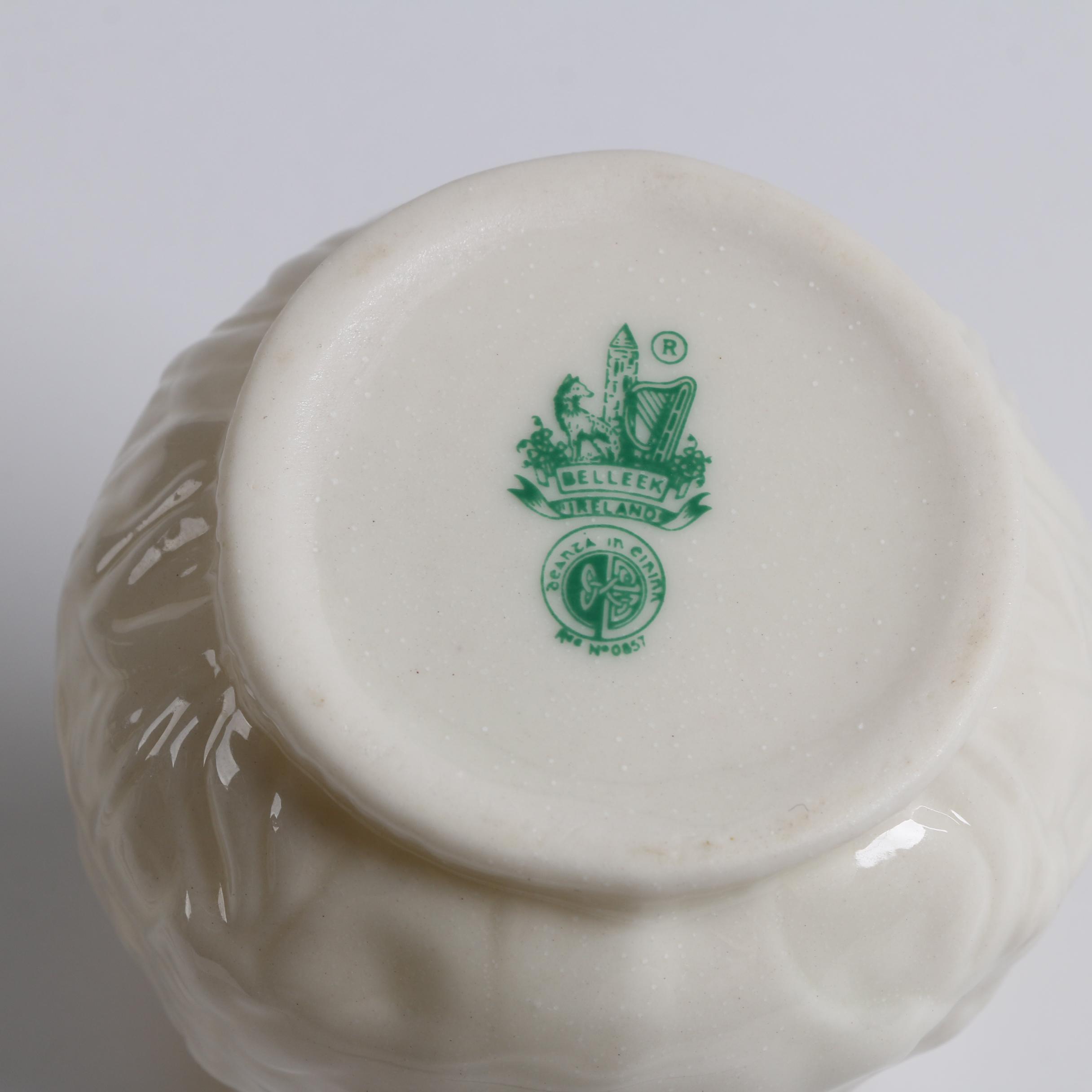 Vintage Belleek "Lotus" Porcelain Creamer and Sugar Bowl