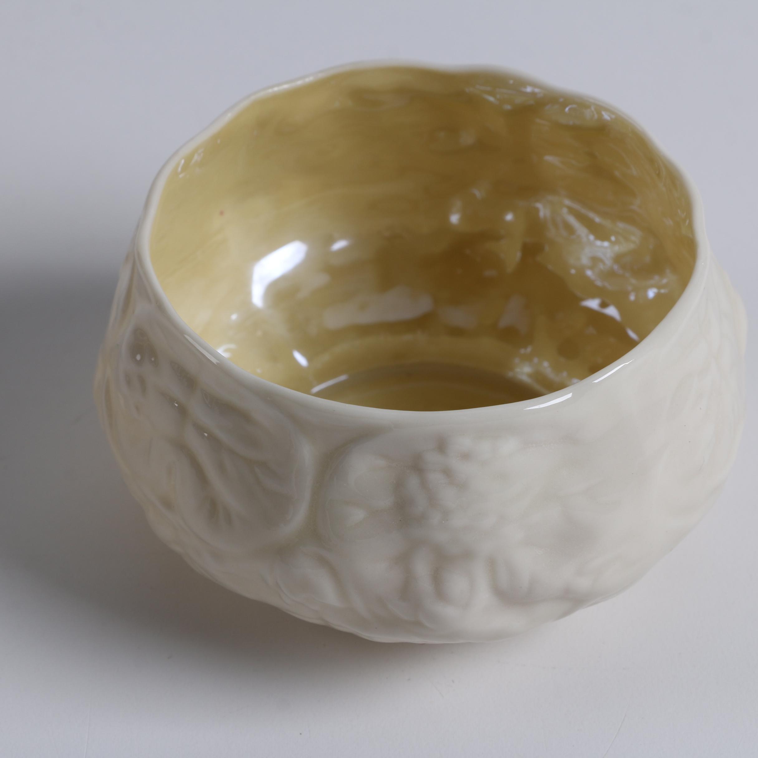 Vintage Belleek "Lotus" Porcelain Creamer and Sugar Bowl