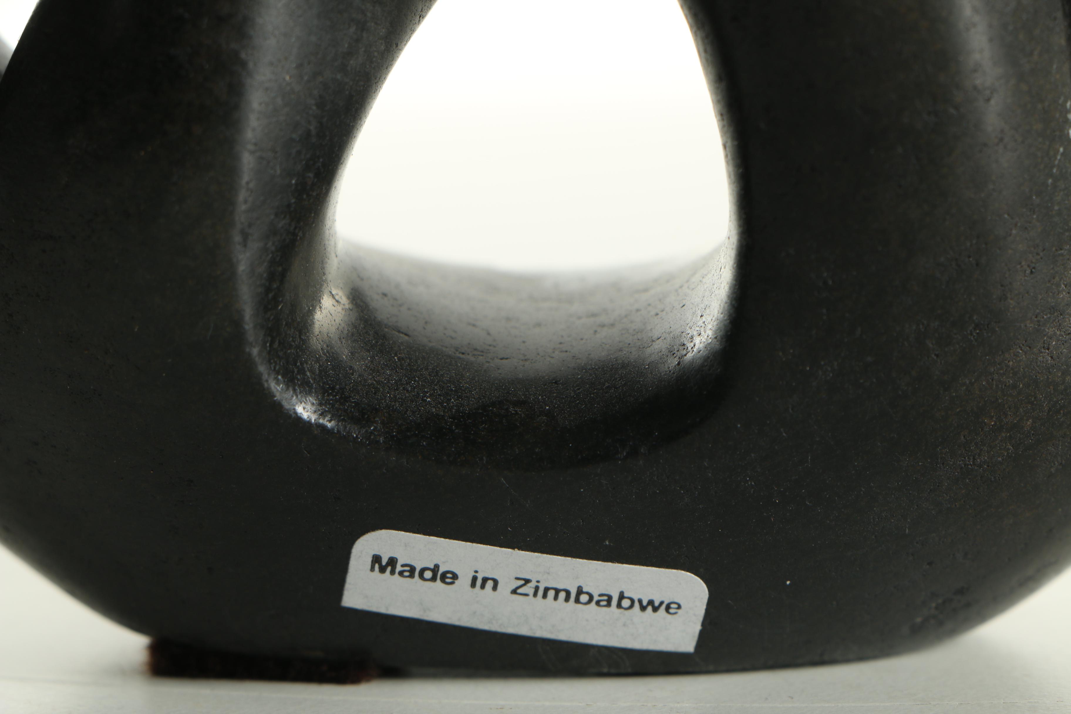 Zimbabwean Soapstone Carving of a Giraffe Tower