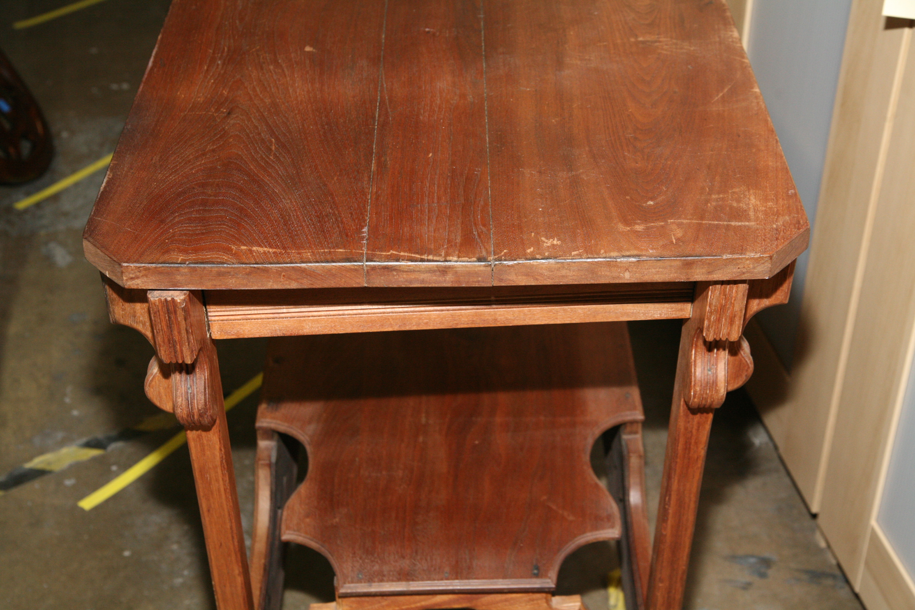 Vintage Carved Wood Accent Table