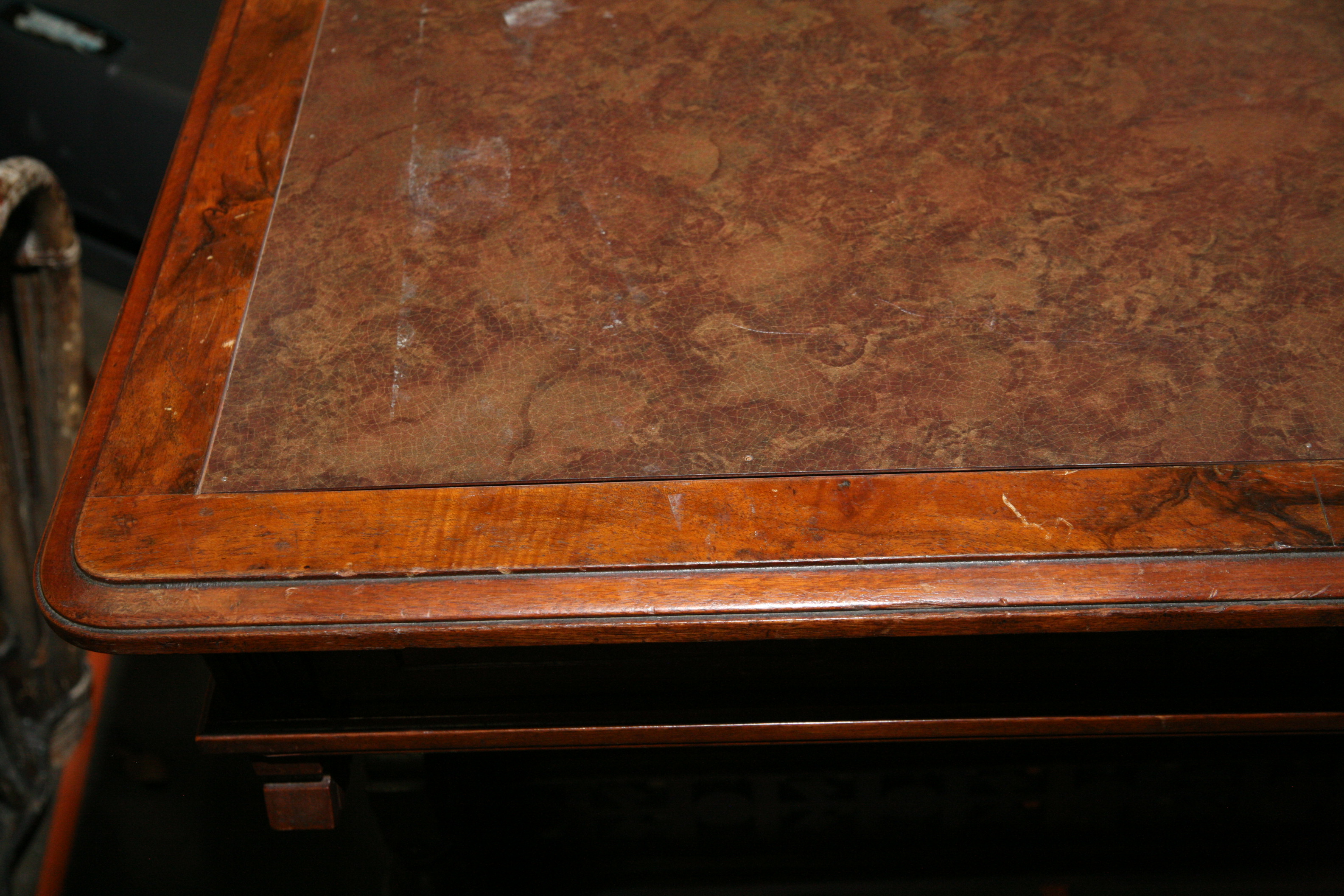 Antique Victorian Walnut Library Table