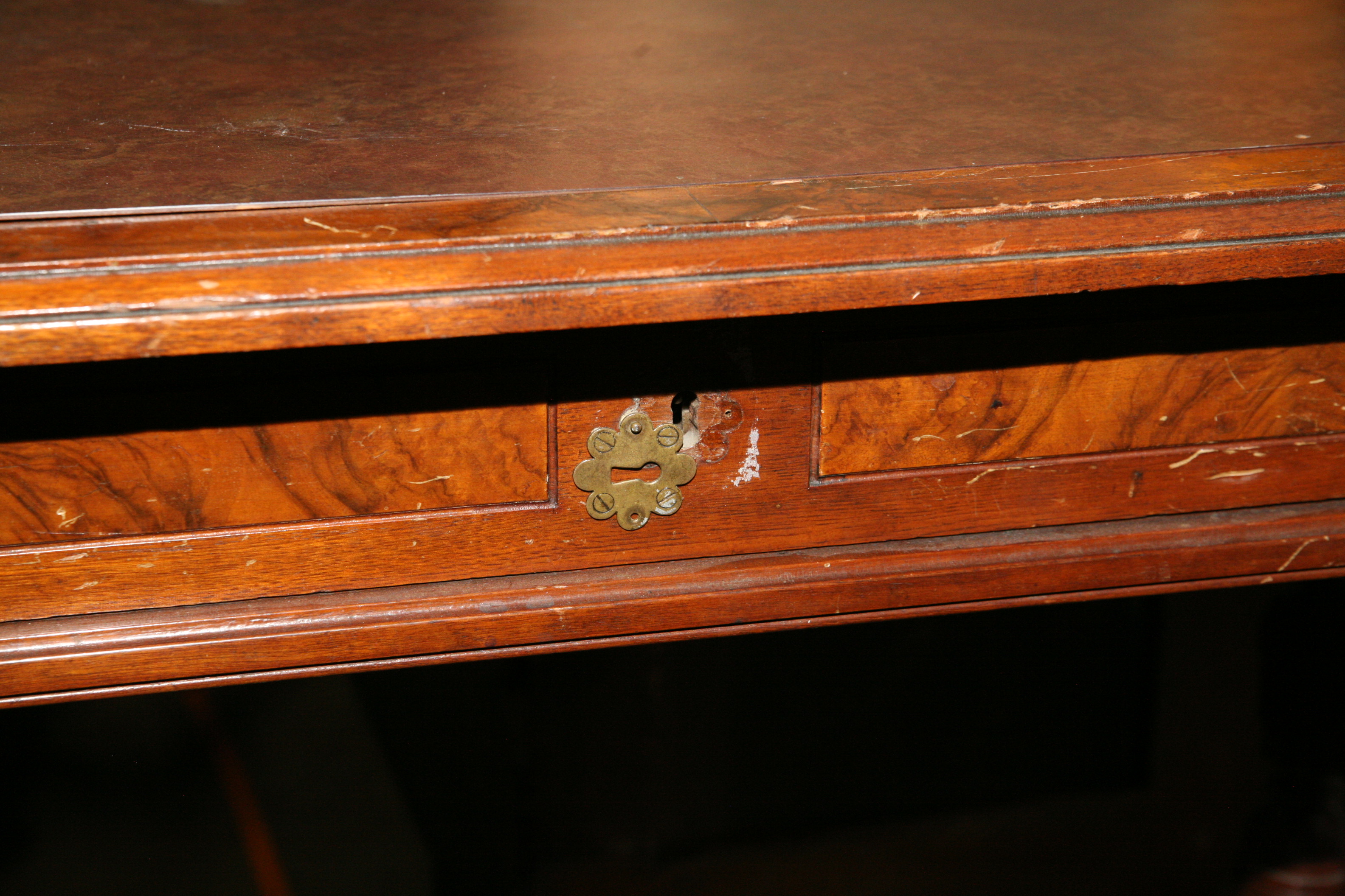Antique Victorian Walnut Library Table