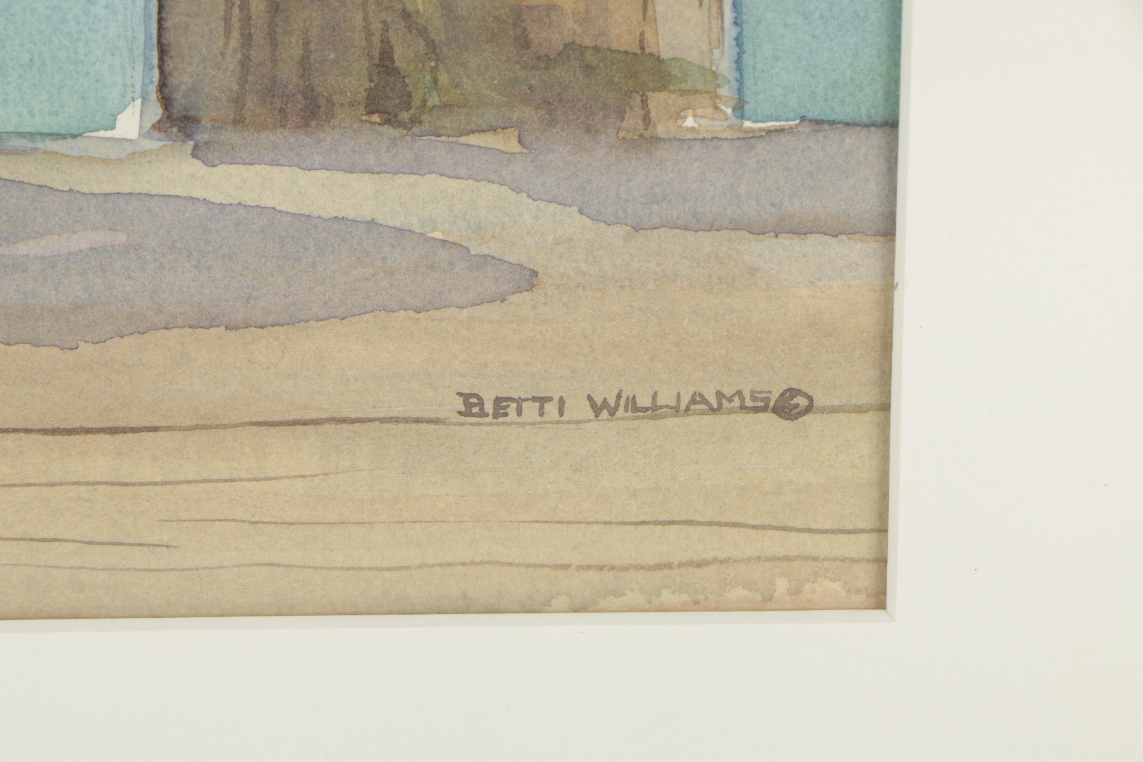 Betti Williams Watercolor and Gouache Painting of Seagulls