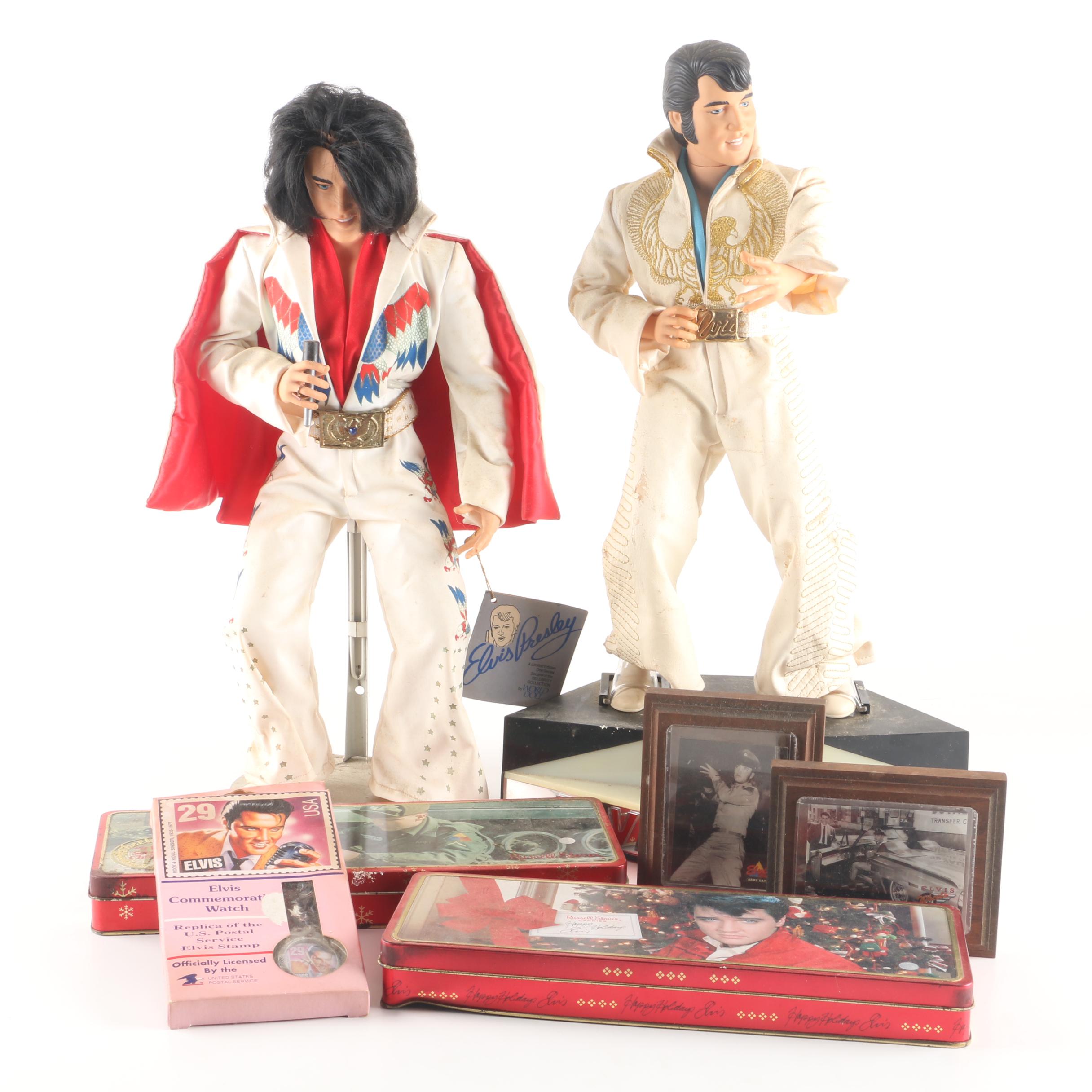 Elvis Dolls, USPS Elvis Stamp Commemorative Watch and Other Memorabilia