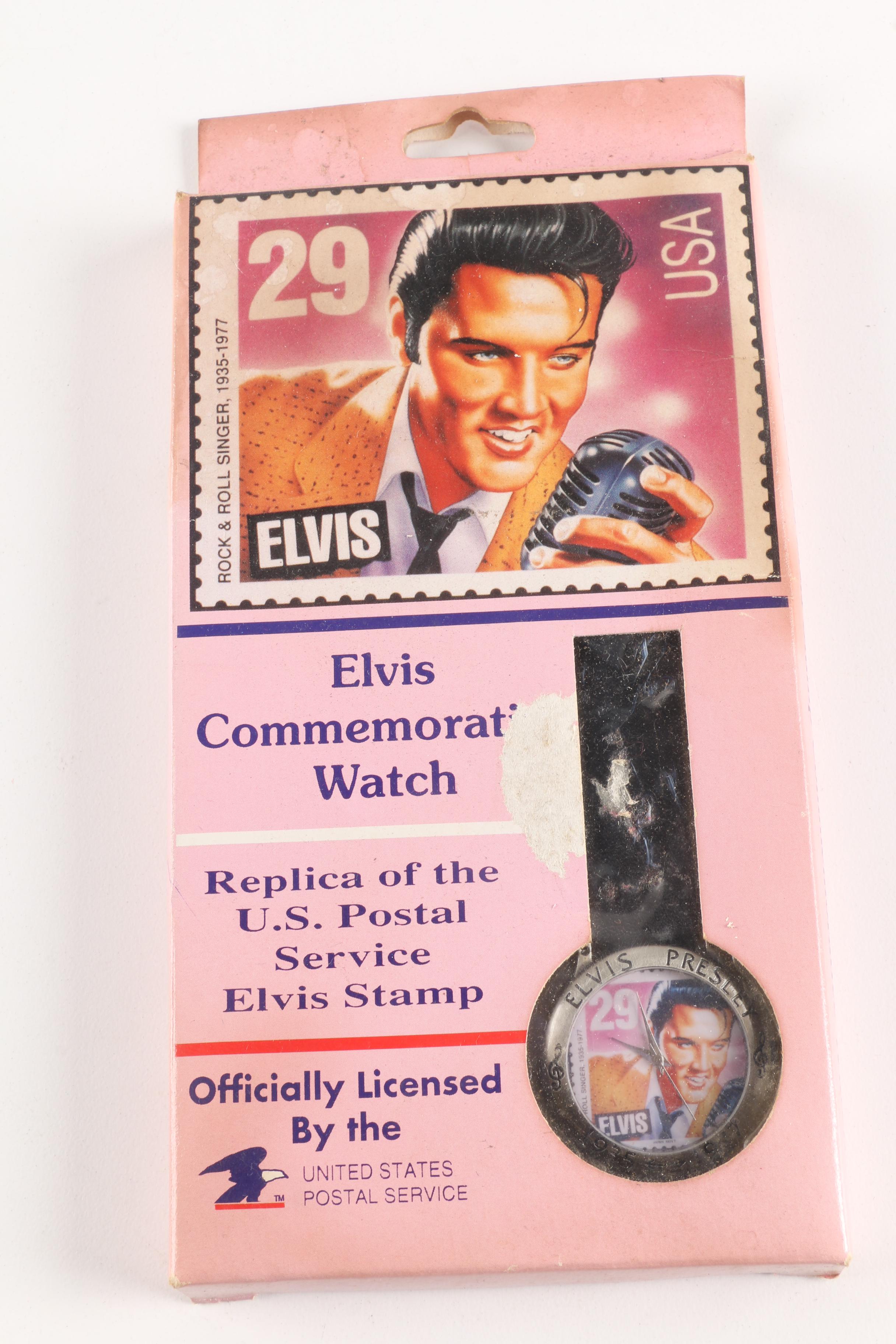 Elvis Dolls, USPS Elvis Stamp Commemorative Watch and Other Memorabilia