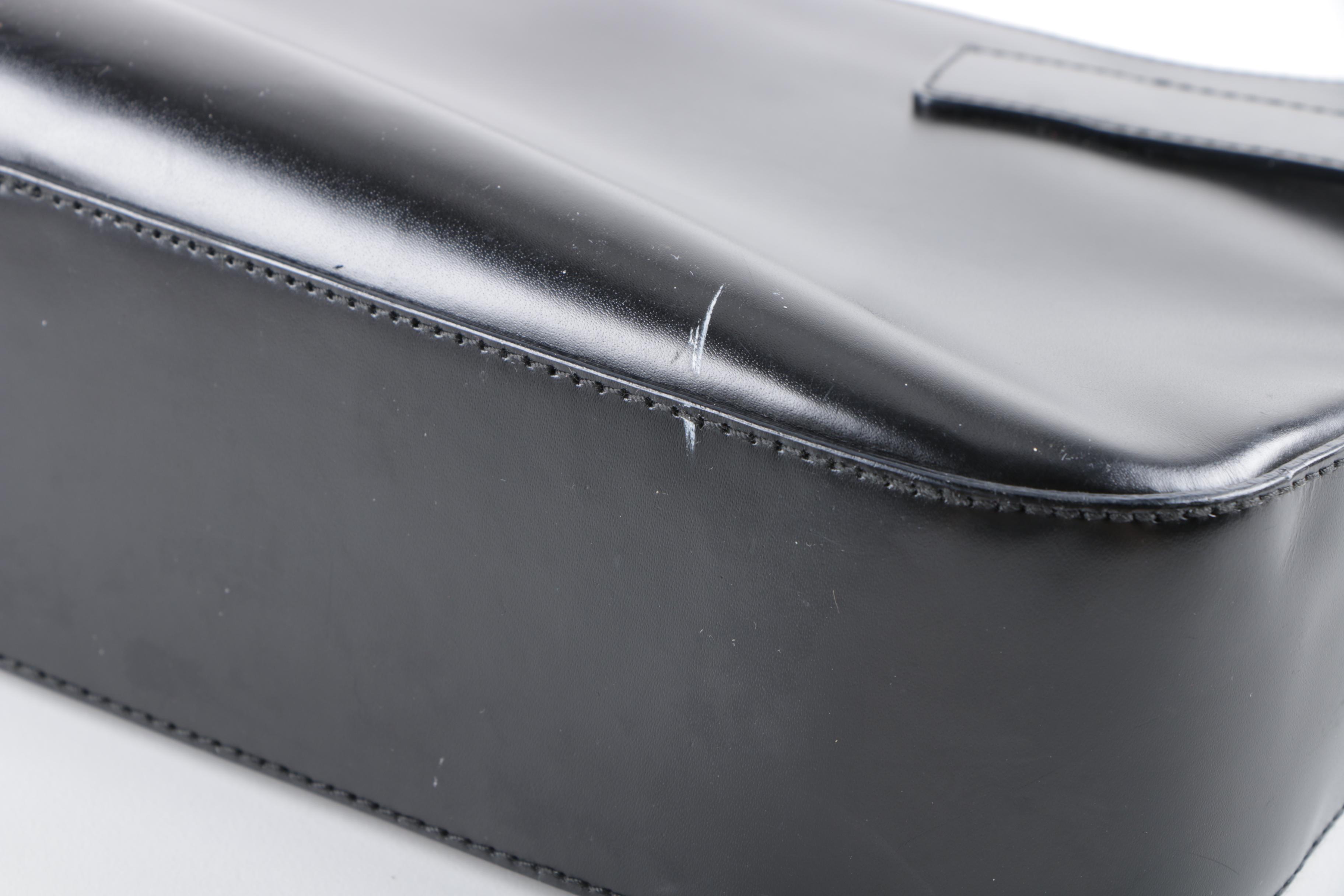 Circa 1980 Salvatore Ferragamo Black Leather Hobo Bag