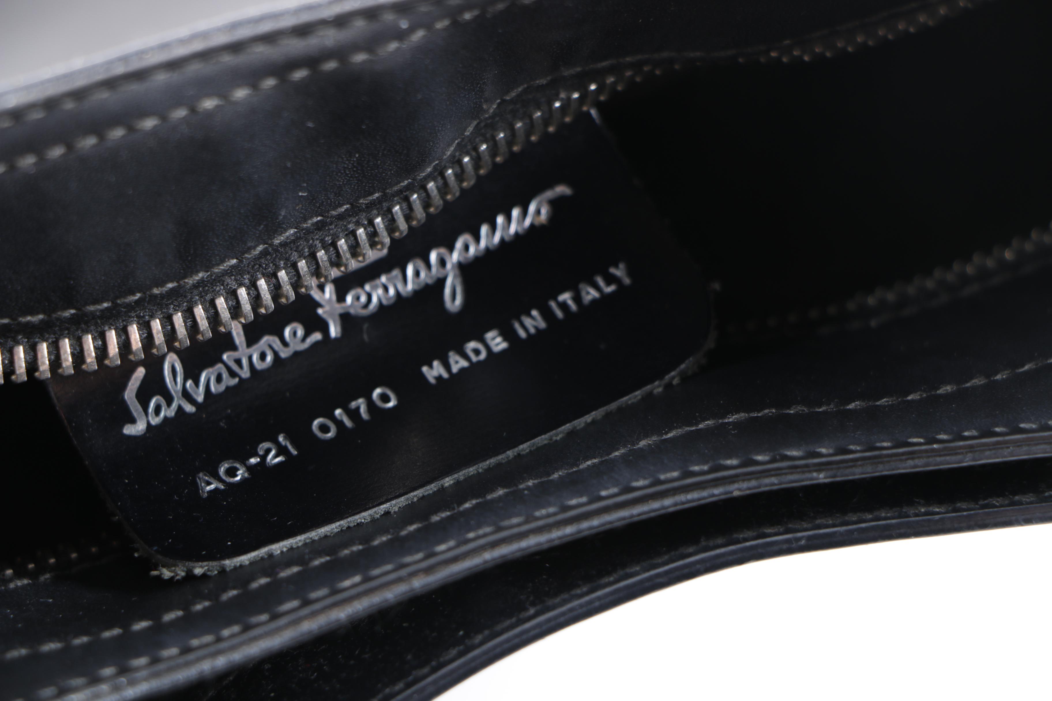 Circa 1980 Salvatore Ferragamo Black Leather Hobo Bag