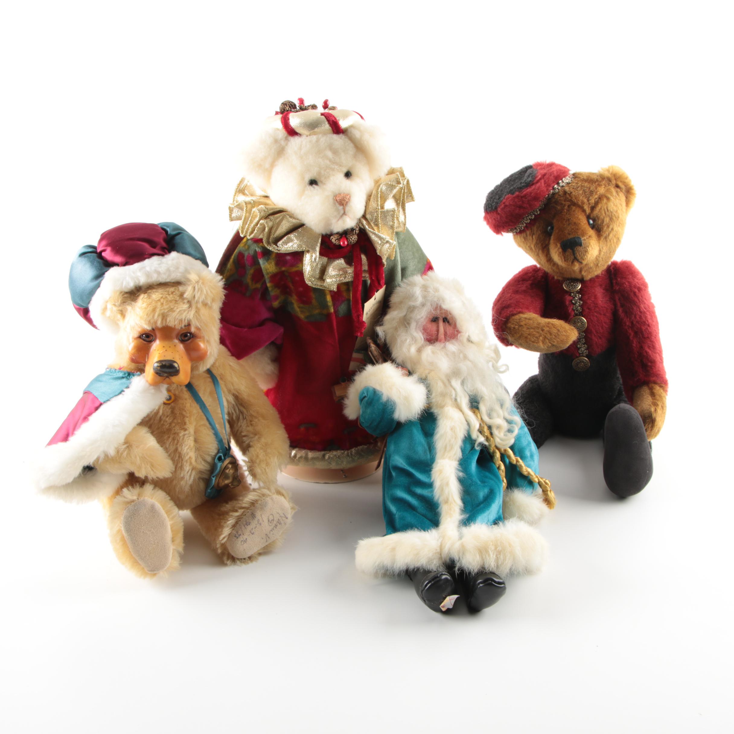 1984 Sonia's Dolls "Saint Nicholas" Soft Sculpture with Handmade Teddy Bears