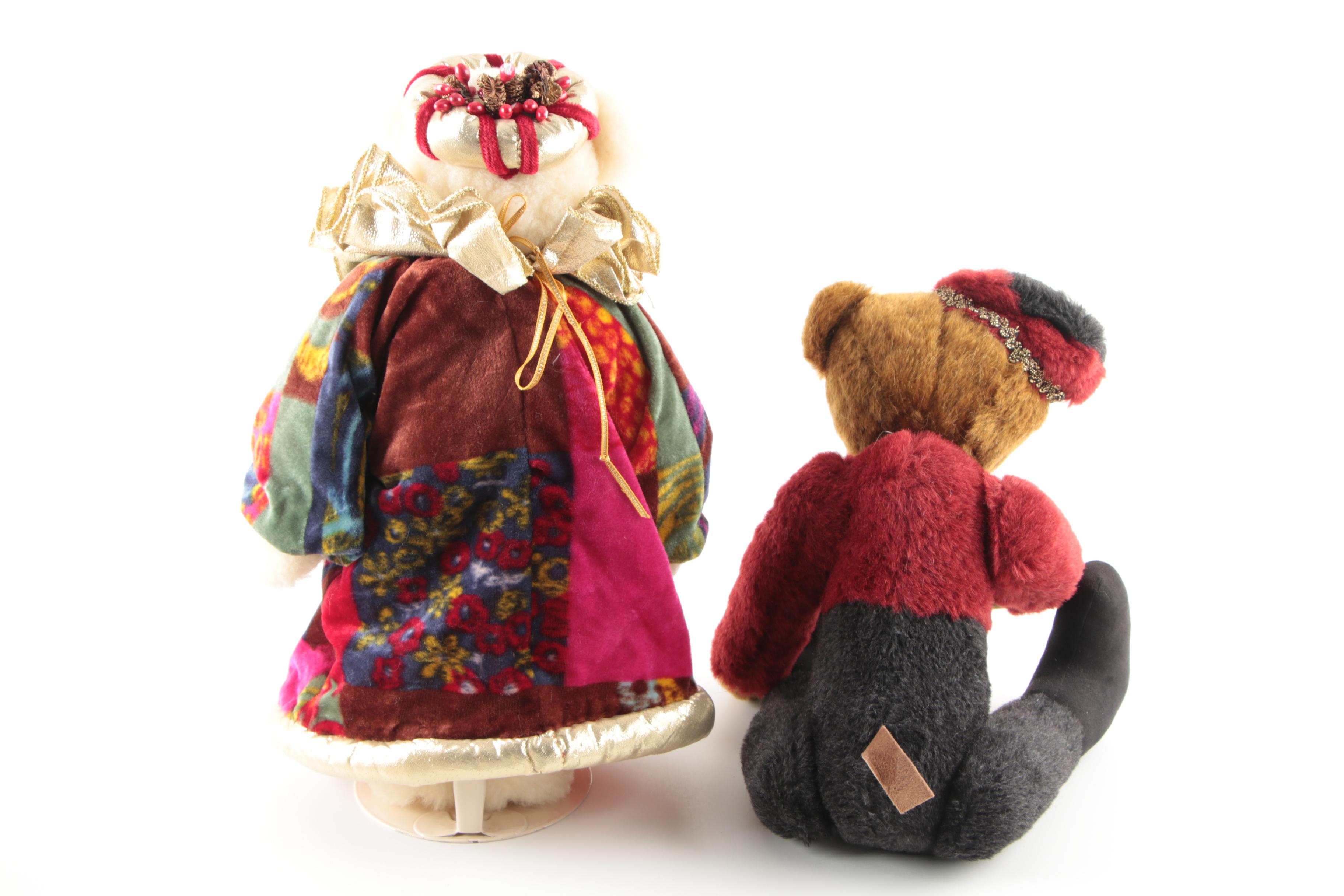 1984 Sonia's Dolls "Saint Nicholas" Soft Sculpture with Handmade Teddy Bears