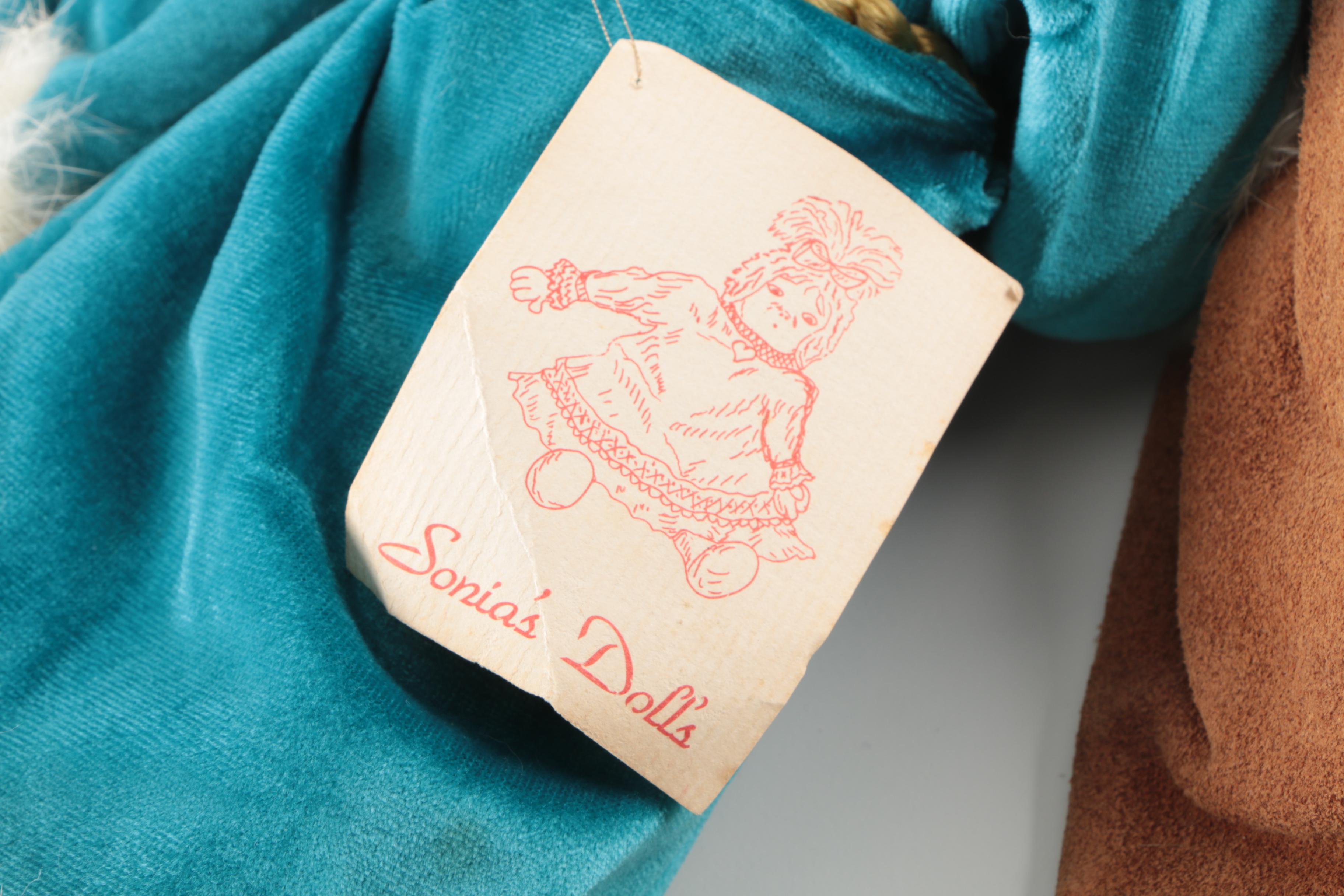 1984 Sonia's Dolls "Saint Nicholas" Soft Sculpture with Handmade Teddy Bears