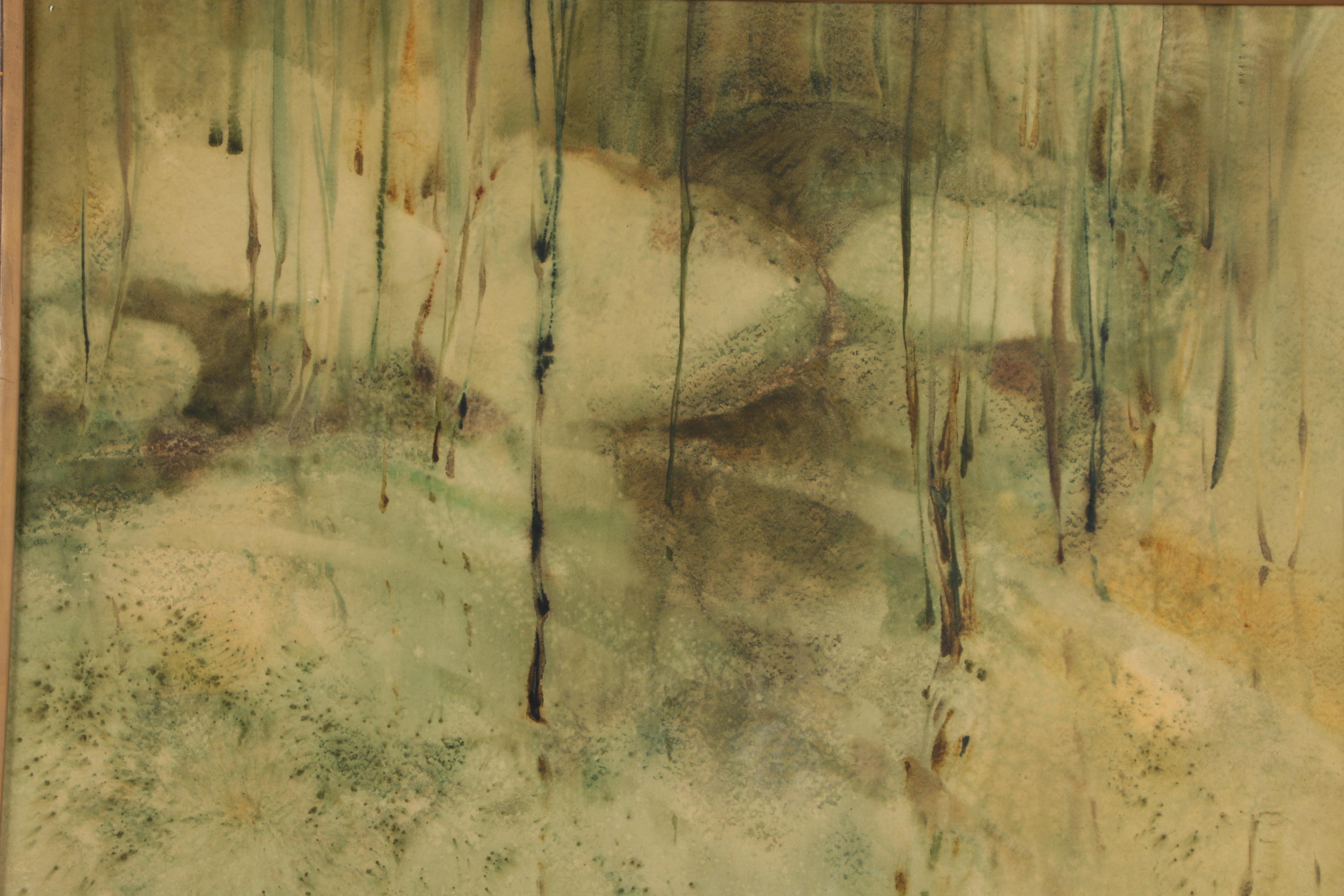 Lee Weiss Watercolor Painting "Pond Ripples"