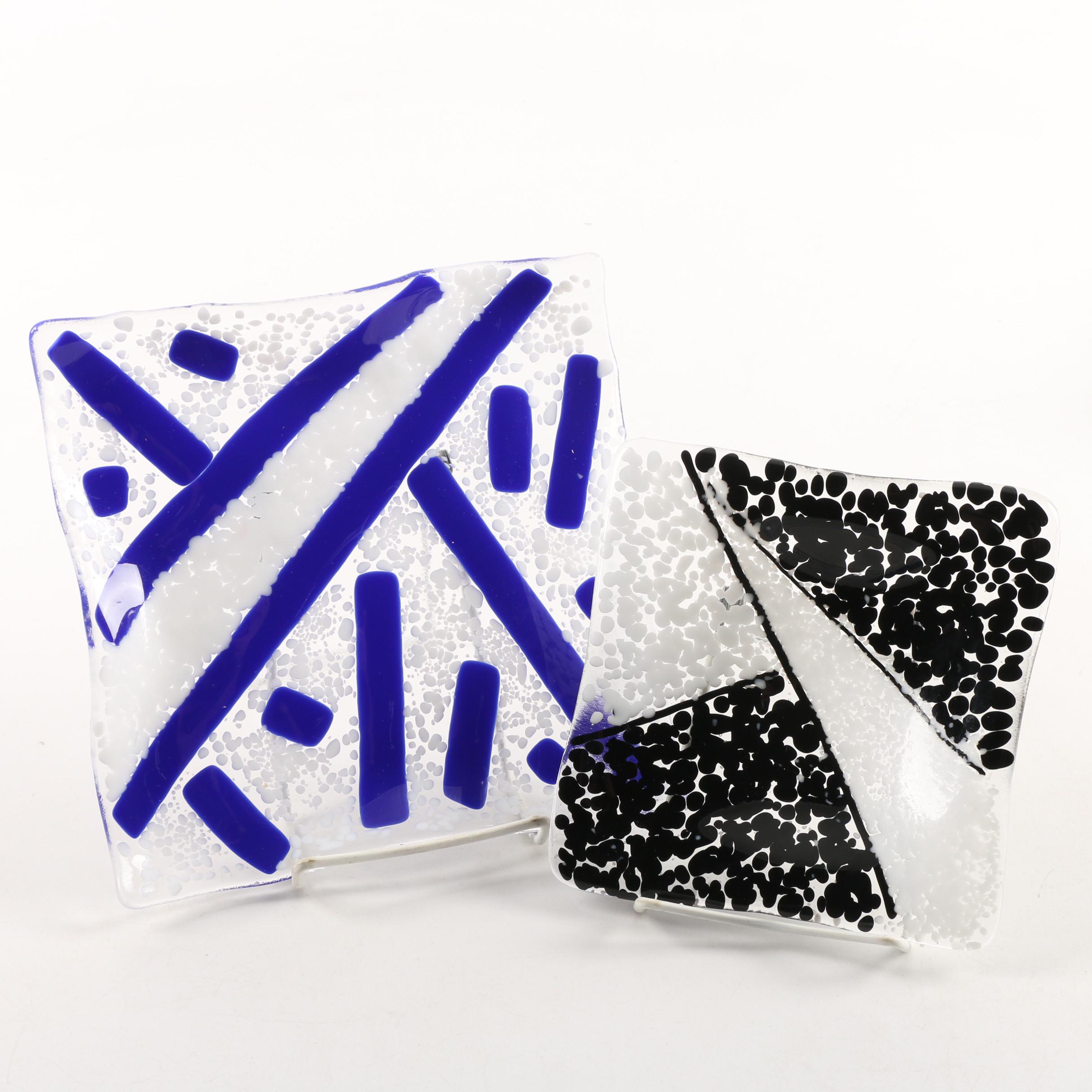 Decorative Dichromatic Art Glass Plates