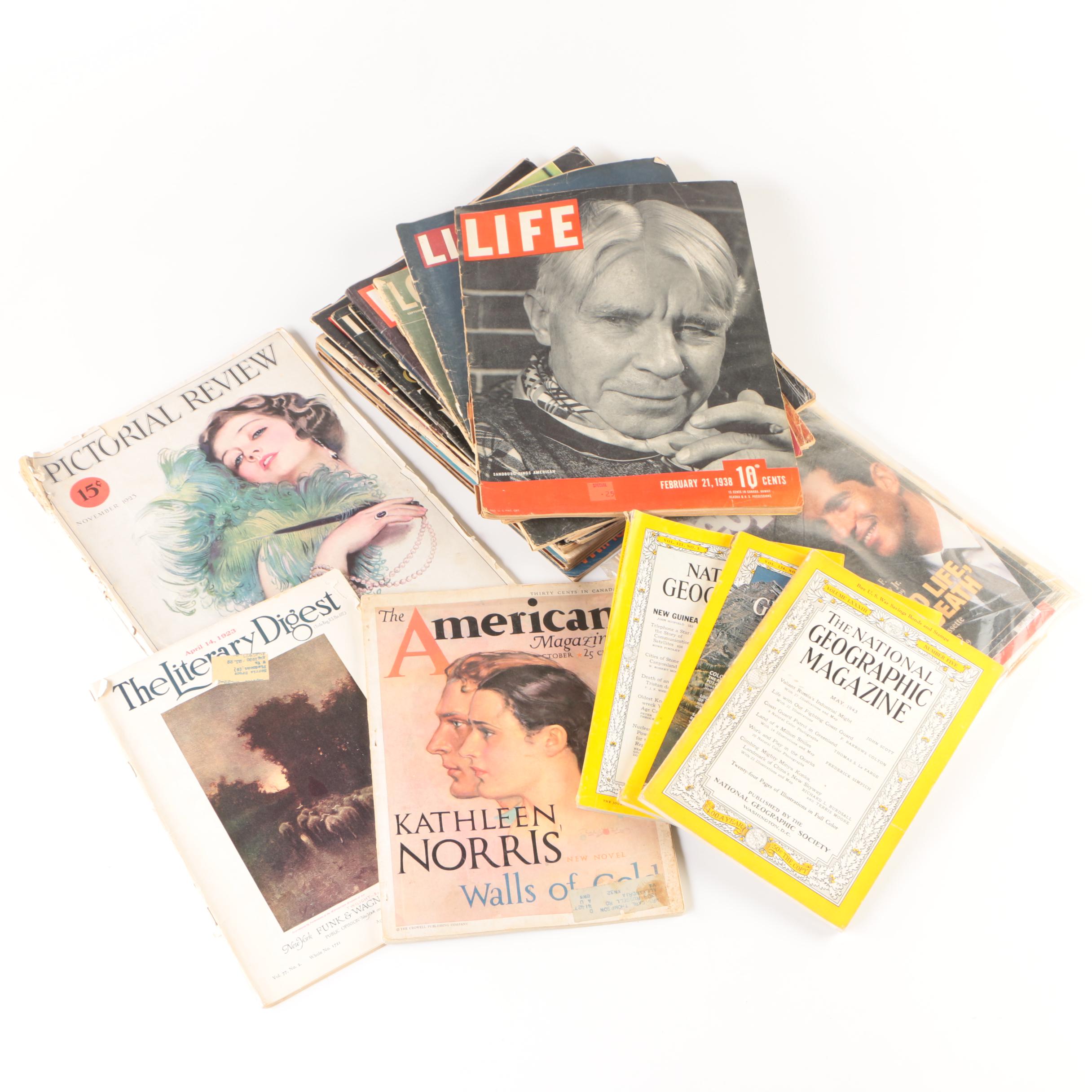"National Geographic", "Life", "Literary Digest" and Other Vintage Magazines