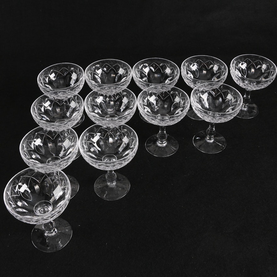 Stuart Crystal "Cathedral" Champagne Coupe Glasses