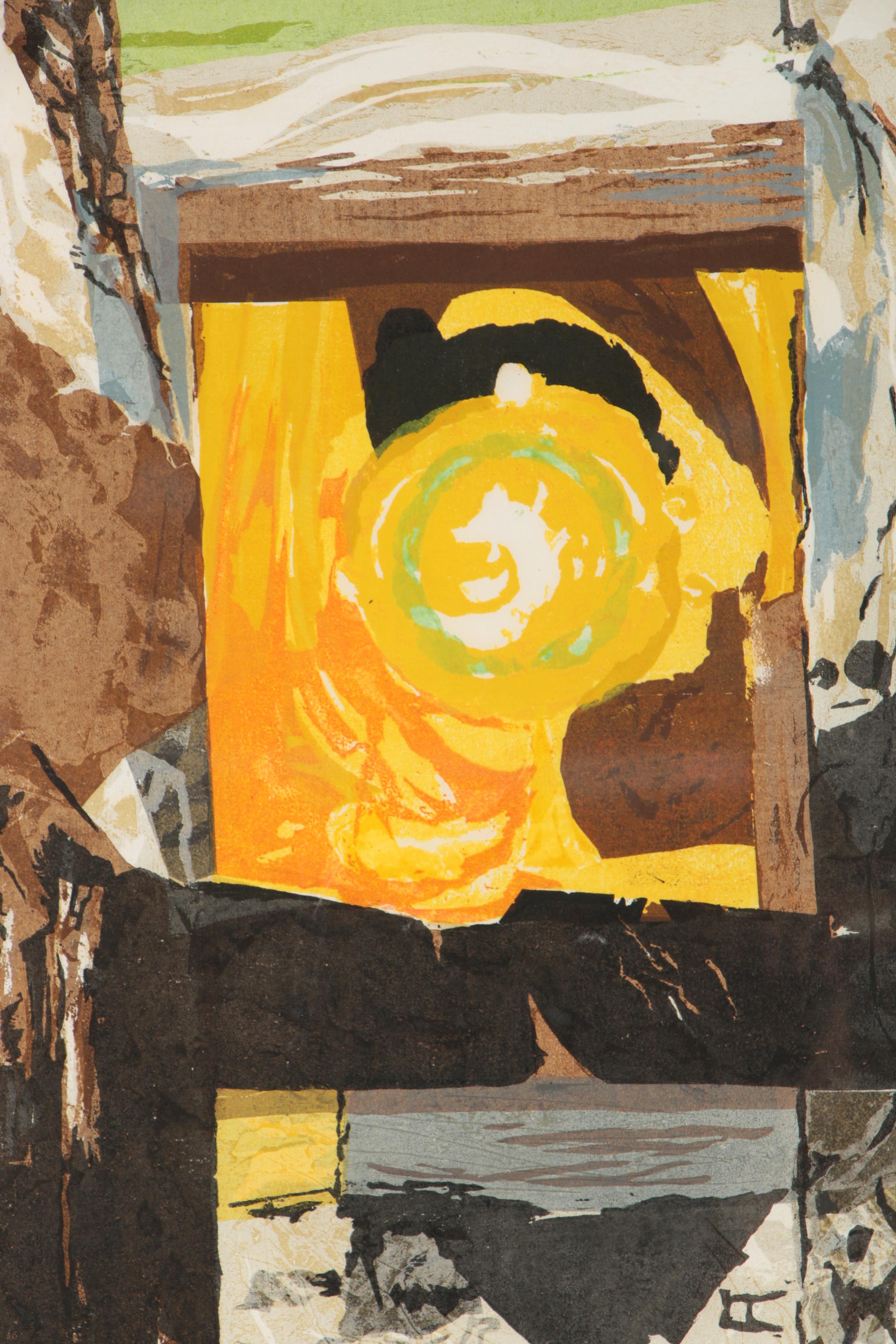 Seong Moy Relief Print "View from the Windows - Yellow Sun"