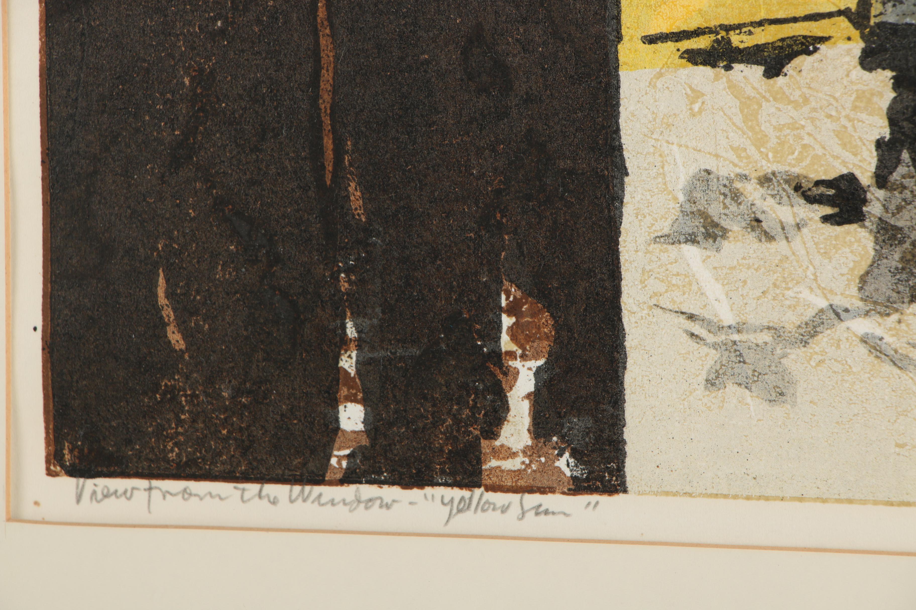 Seong Moy Relief Print "View from the Windows - Yellow Sun"