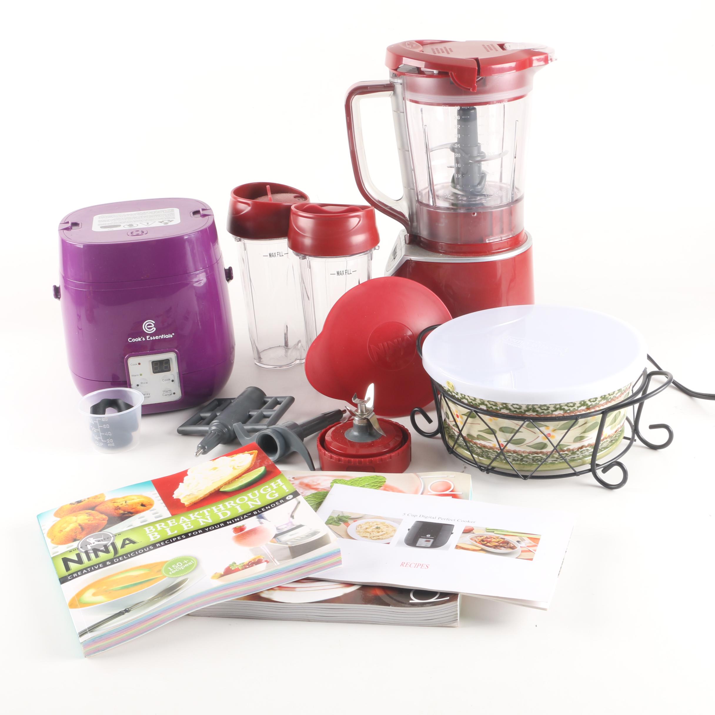 Ninja Pulse, Ceramic Covered Bowl with Stand and Rice Cooker